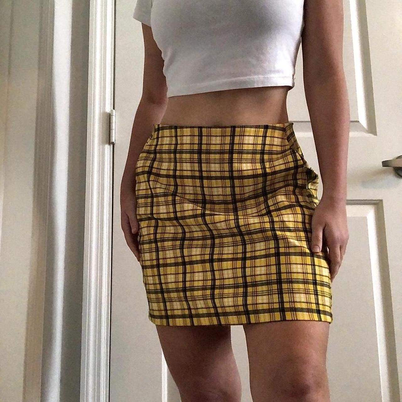 90s mini skirt yellow hotsell