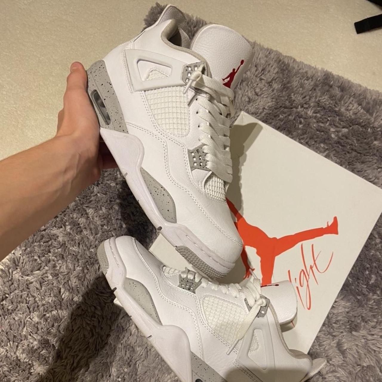 Jordan 4 oreos, size uk 9, couple of marks on white... Depop