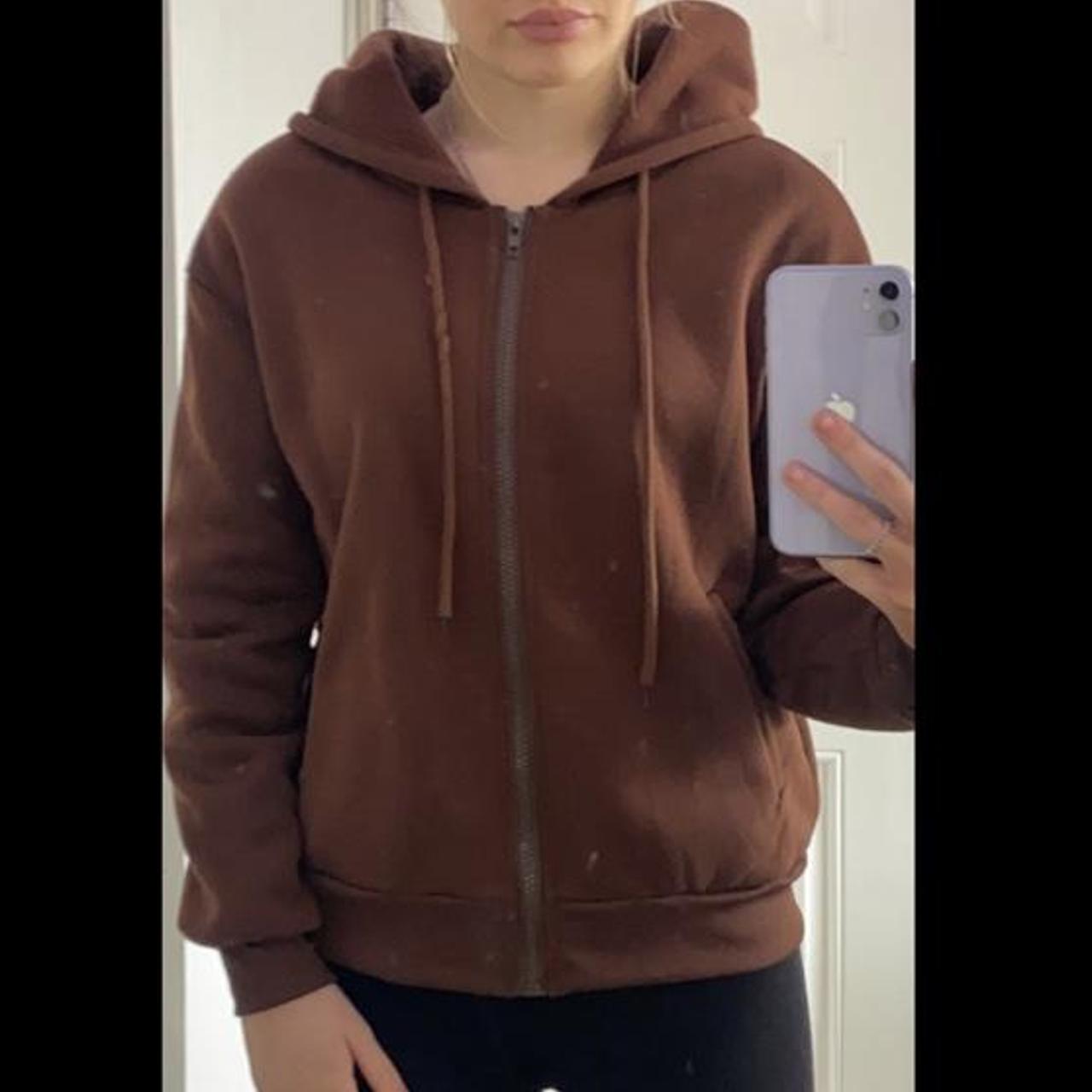 brown zip up jacket been worn a few times, great... Depop