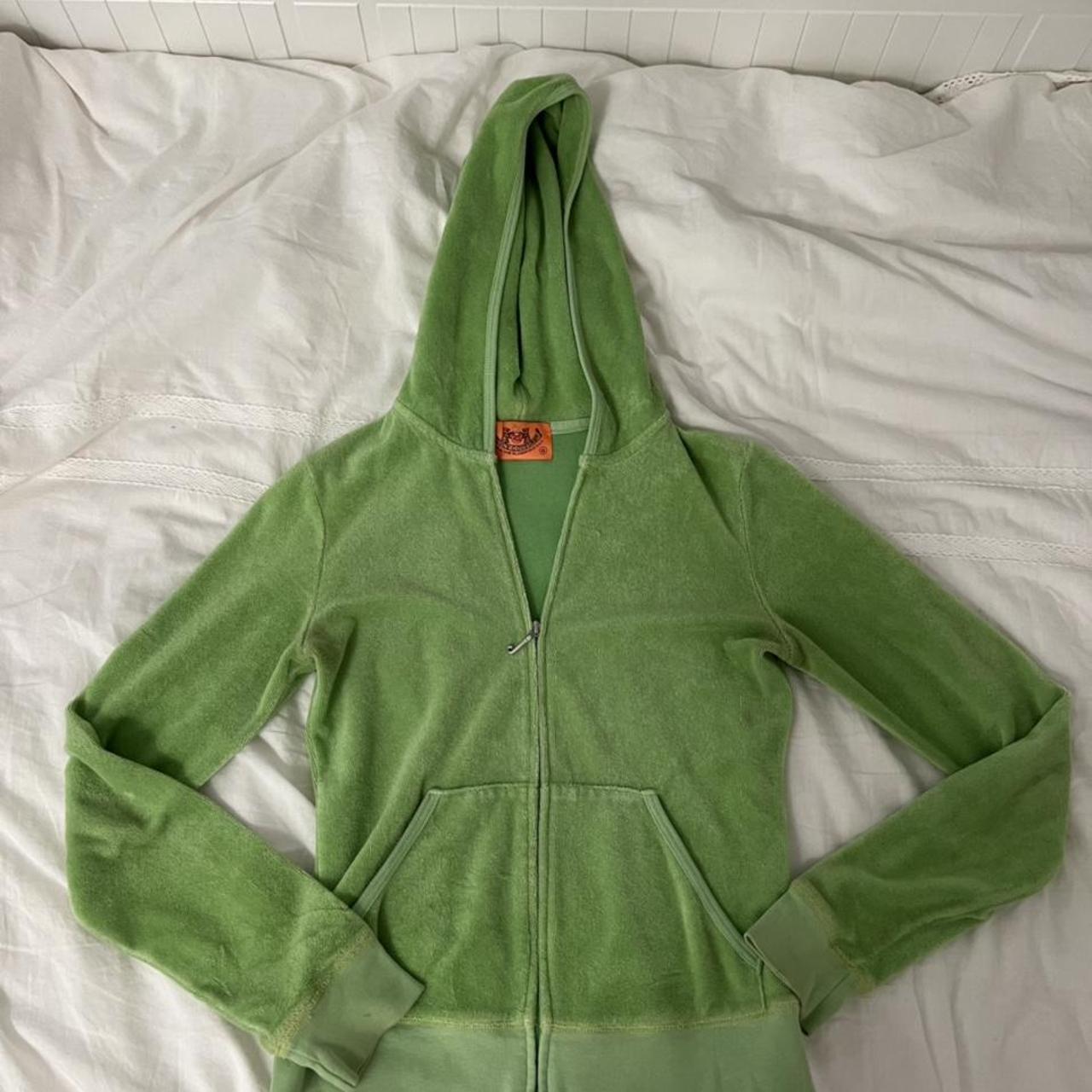 Juicy Couture green jacket Terry cloth lime green... - Depop