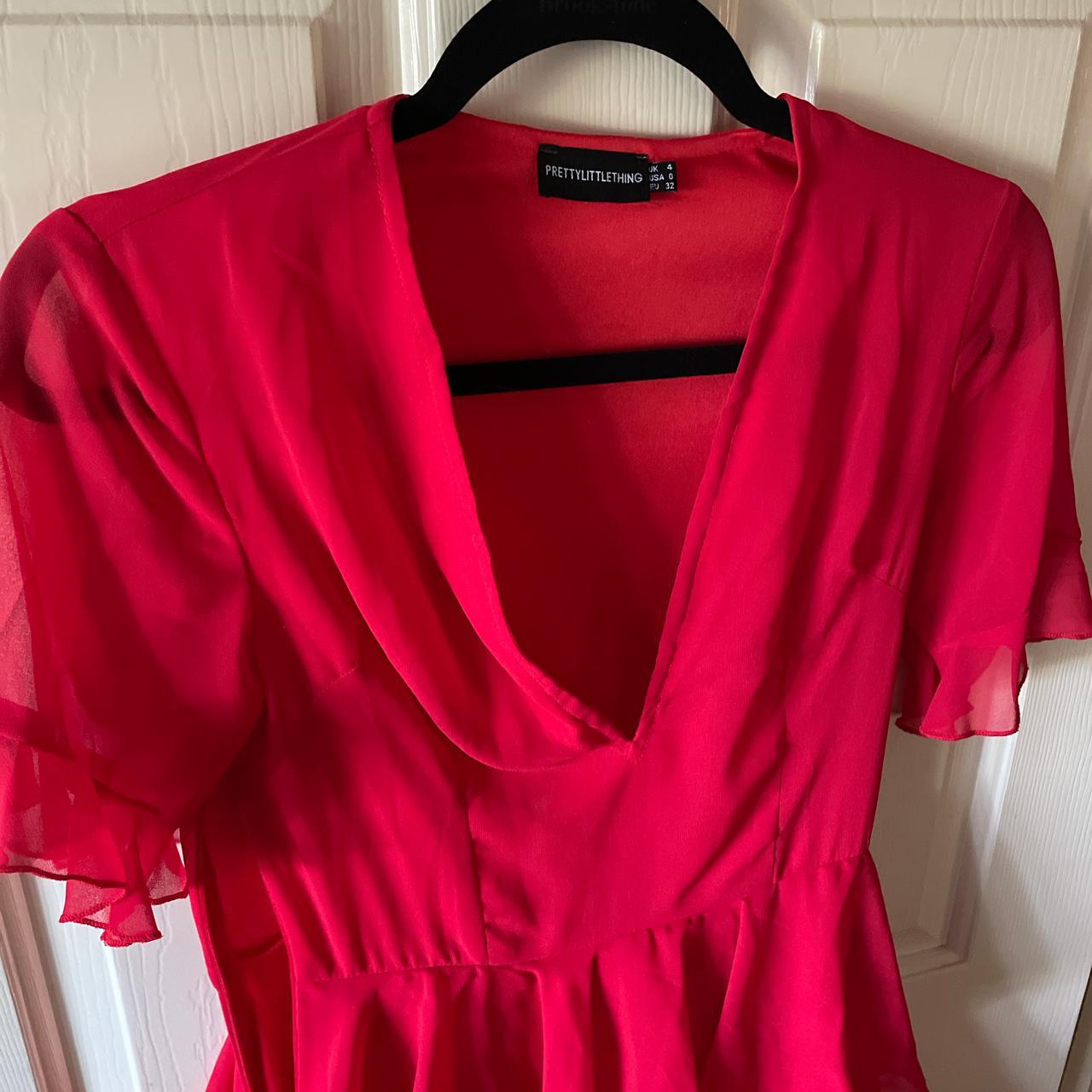 Pretty little thing red dress, worn once, size... - Depop