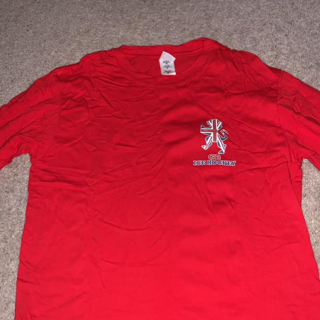 Great Britain ice hockey long sleeve t shirt size... - Depop