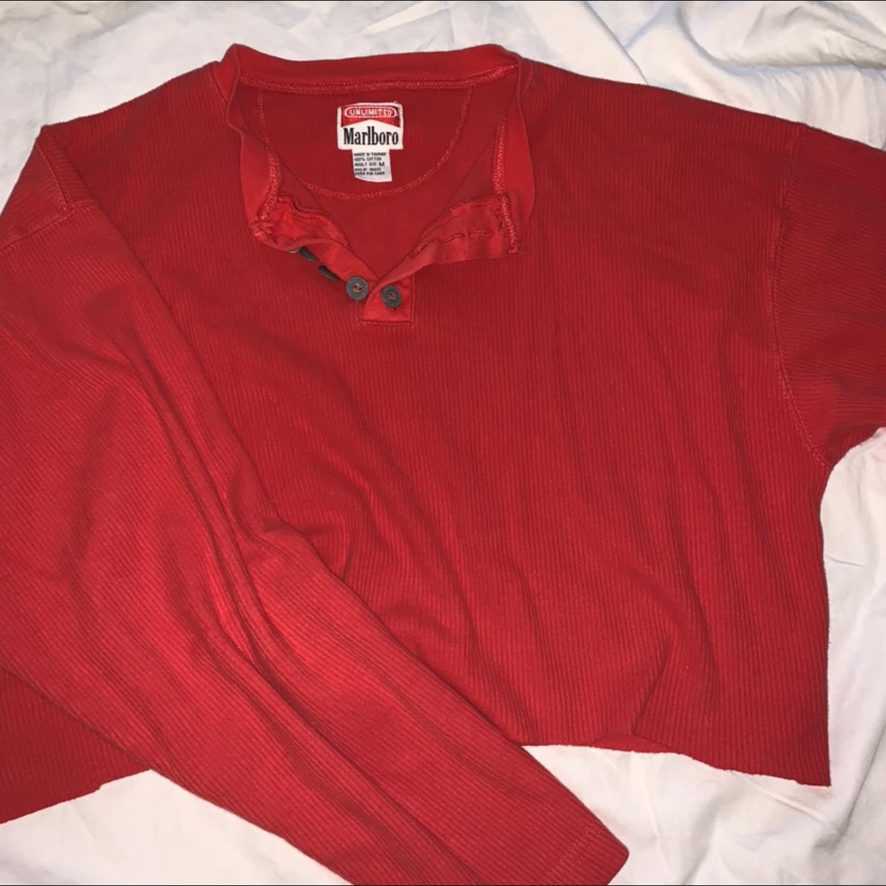 VINTAGE marlboro classic cropped button up tee -rare... - Depop