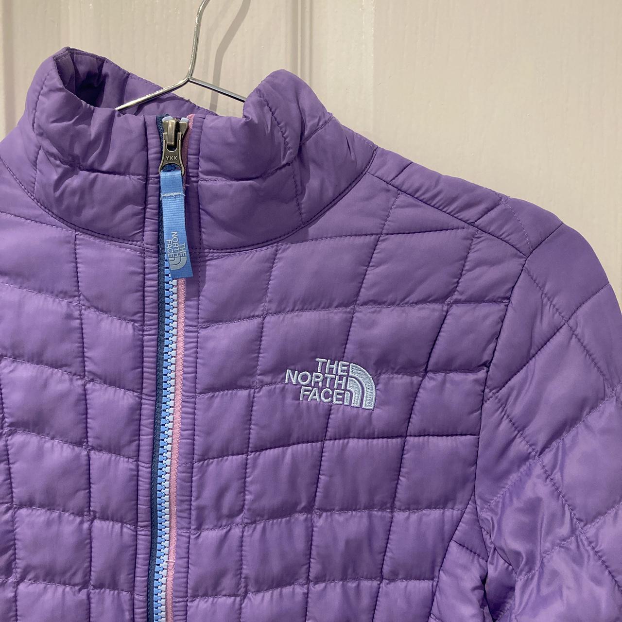 Lilac North Face puffer coat - super lightweight but... - Depop