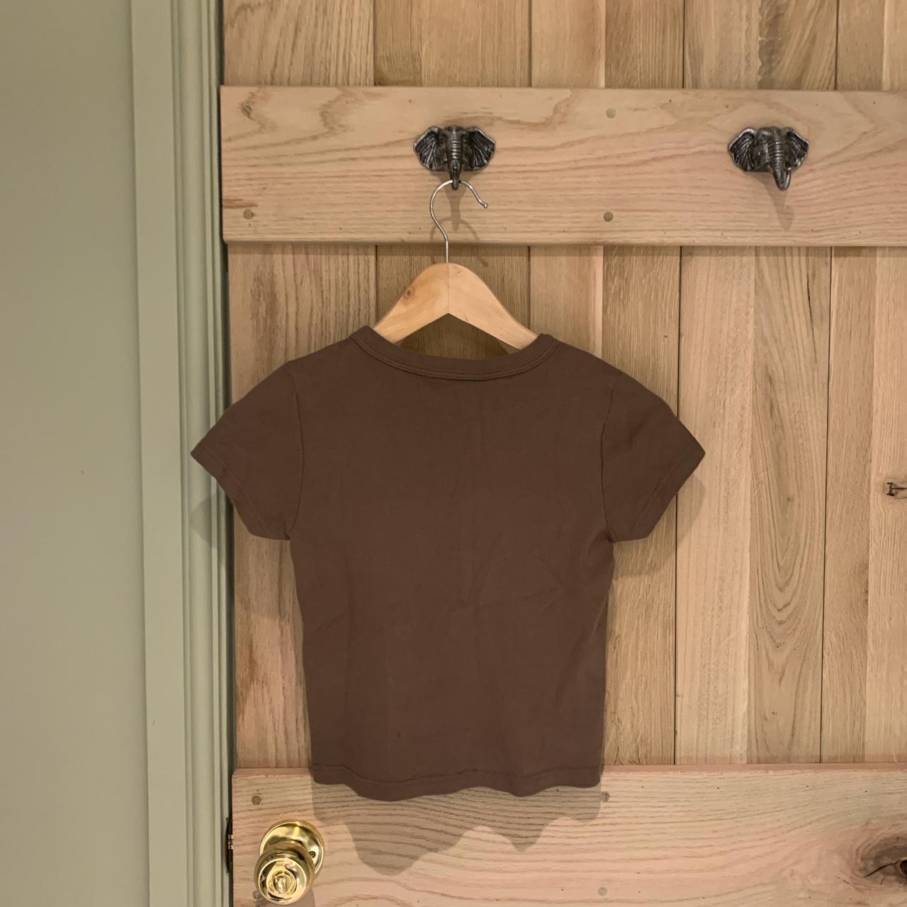 adorbs brandy Melville baby tee in brown with cream... Depop