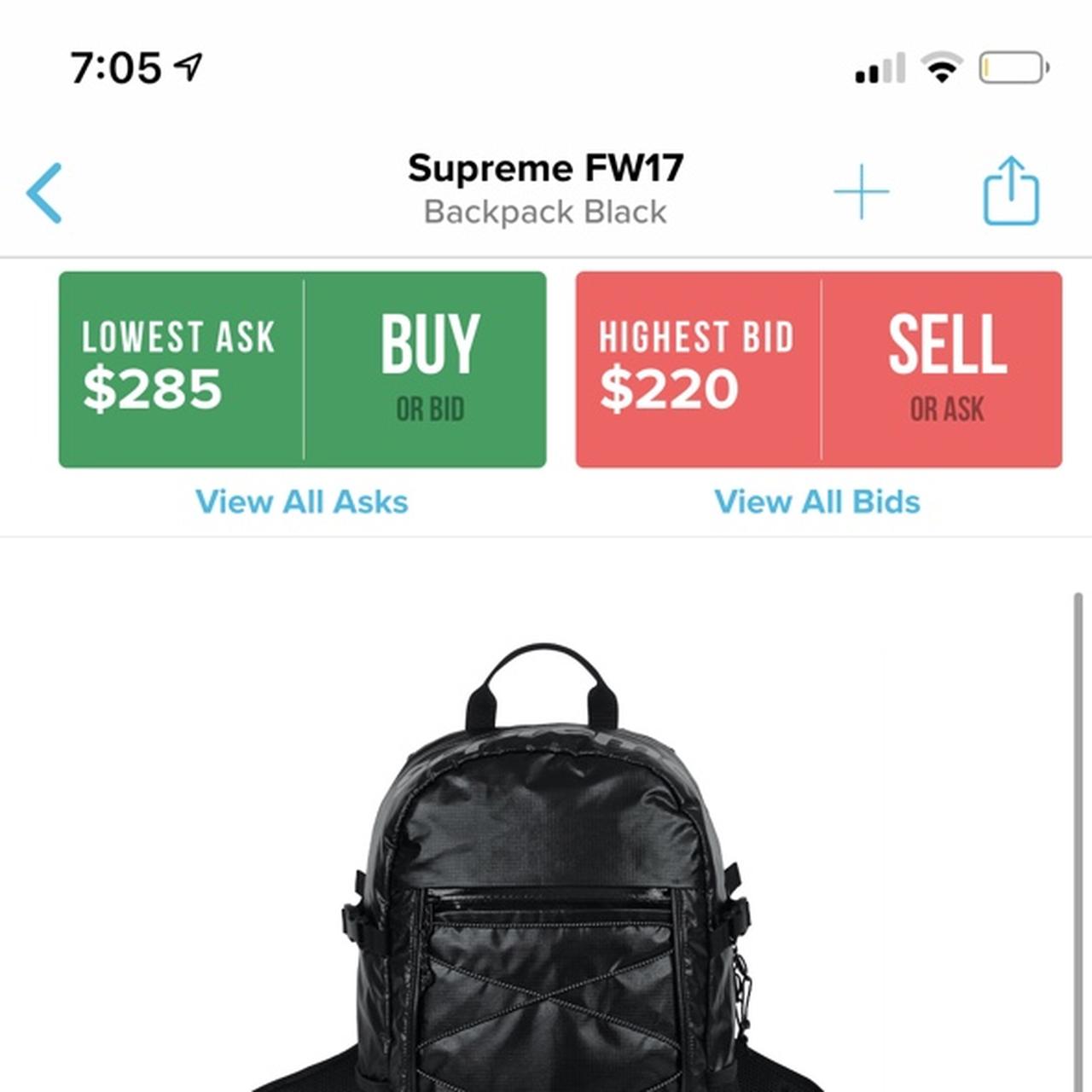 Supreme FW17 Backpack Black  Backpacks, Black backpack, Black bag