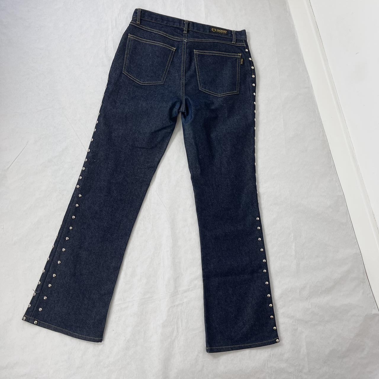 FABBB 90s 00s 2000s Y2k XOXO Dark Denim Studded... - Depop