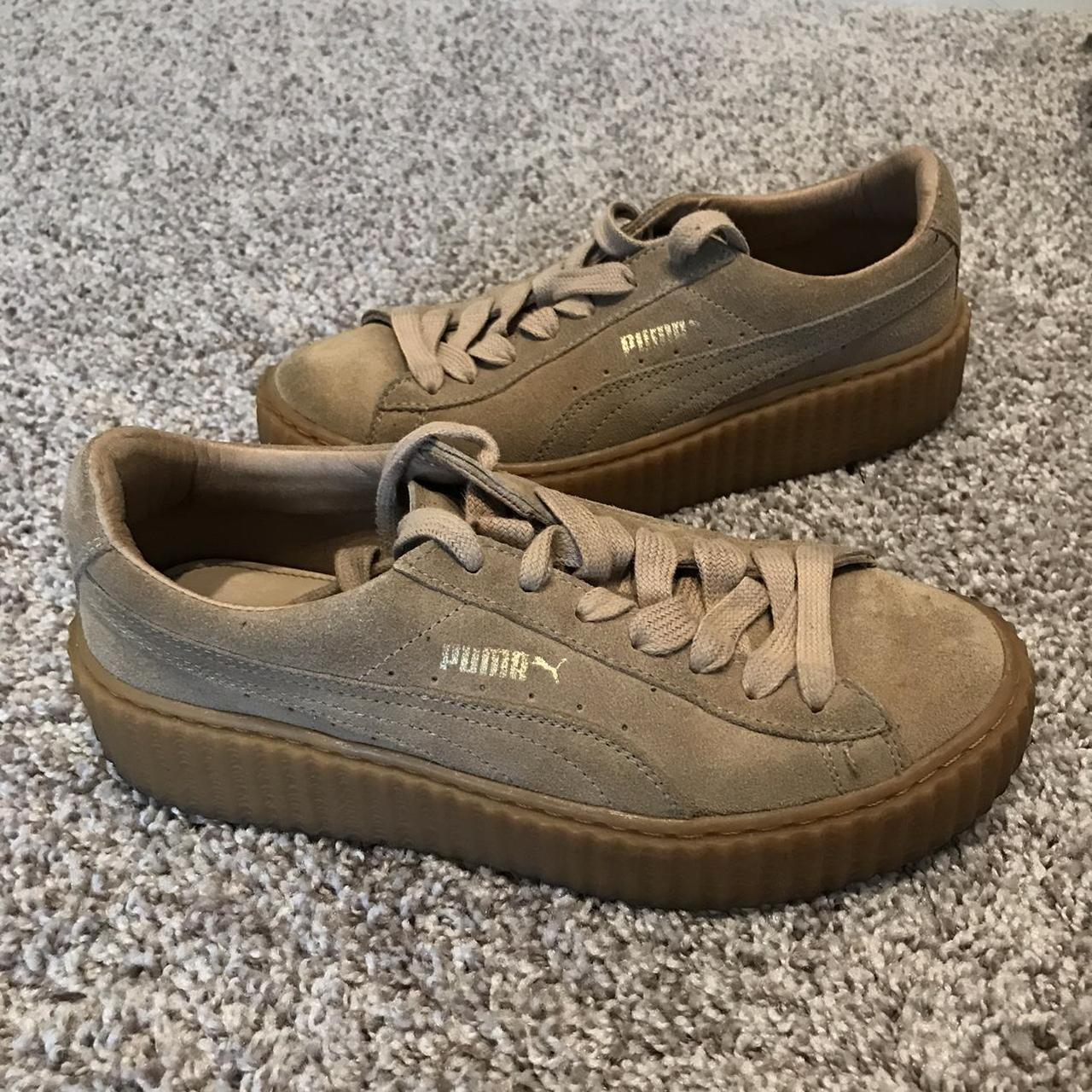 tan suede creepers by Rihanna | worn a... - Depop
