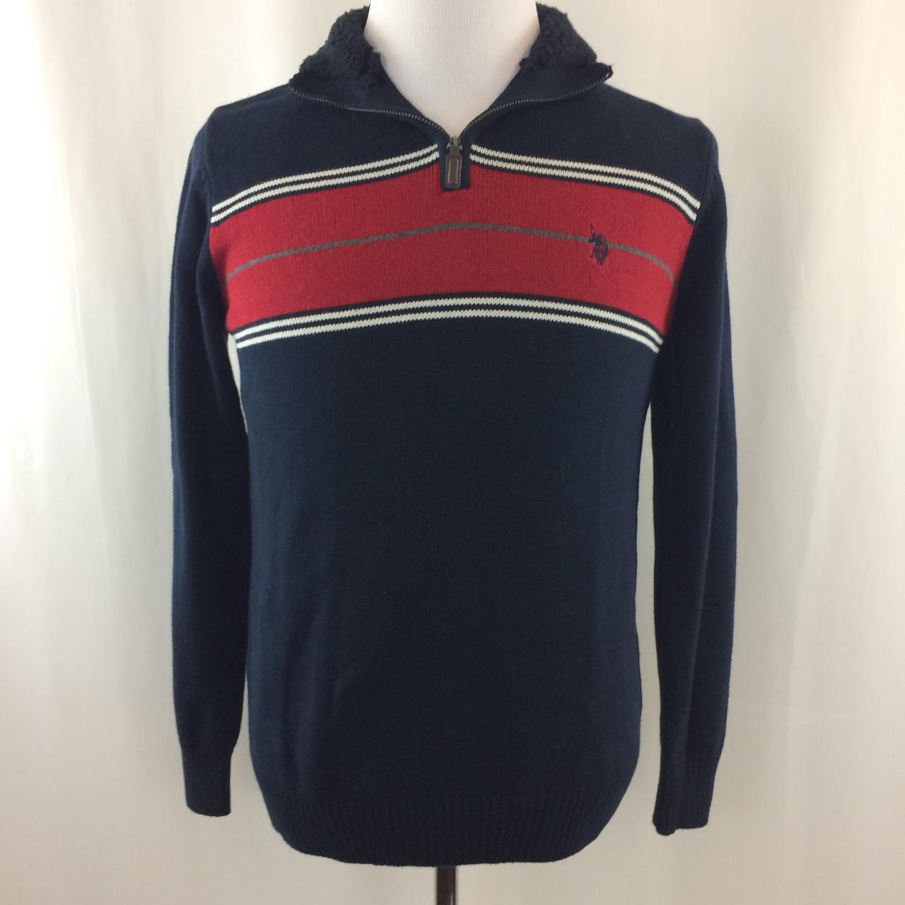 U.S. Polo Assn. Men's Navy and Red Jumper