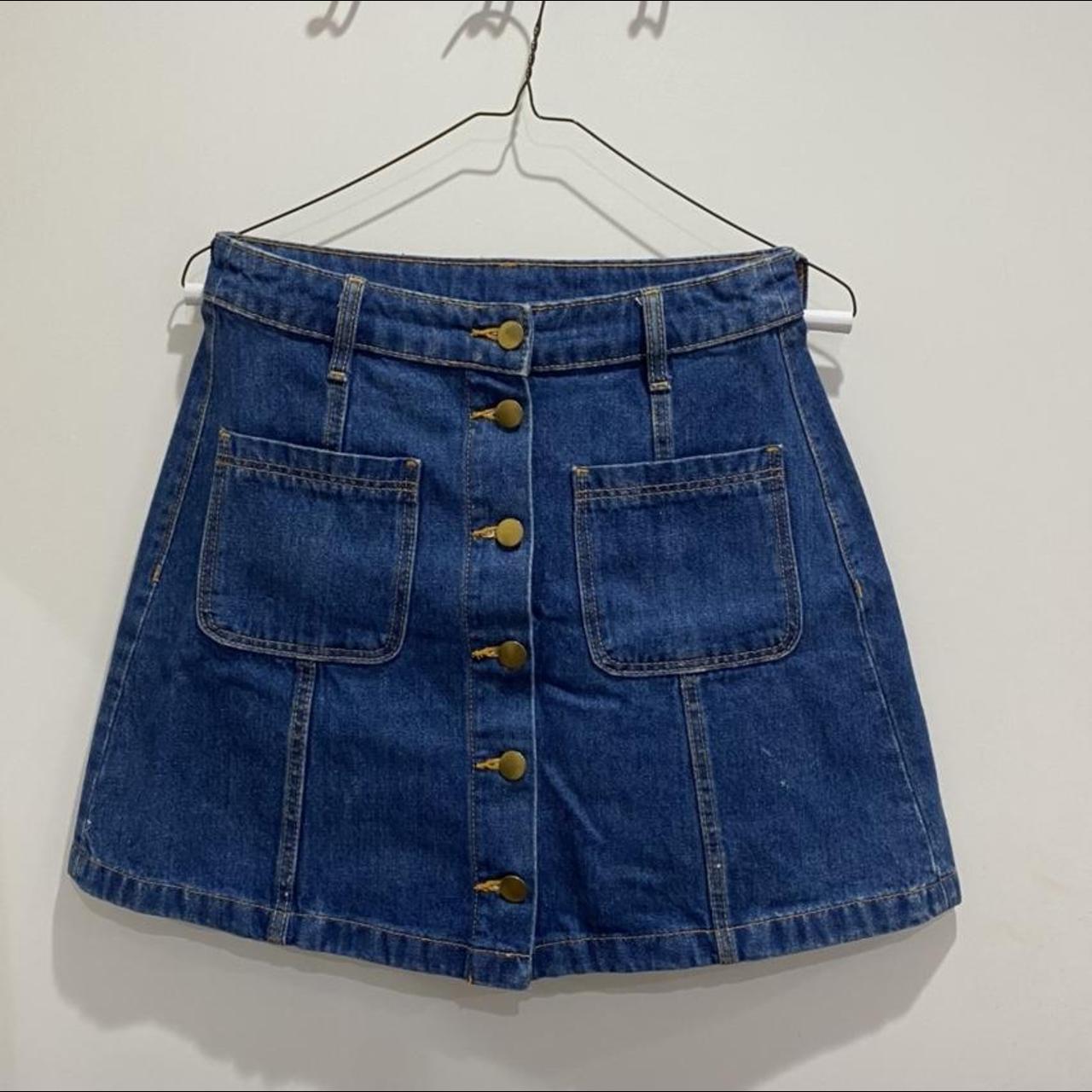 Denim button up skirt, H&M Divided Size 6. I’m a... - Depop