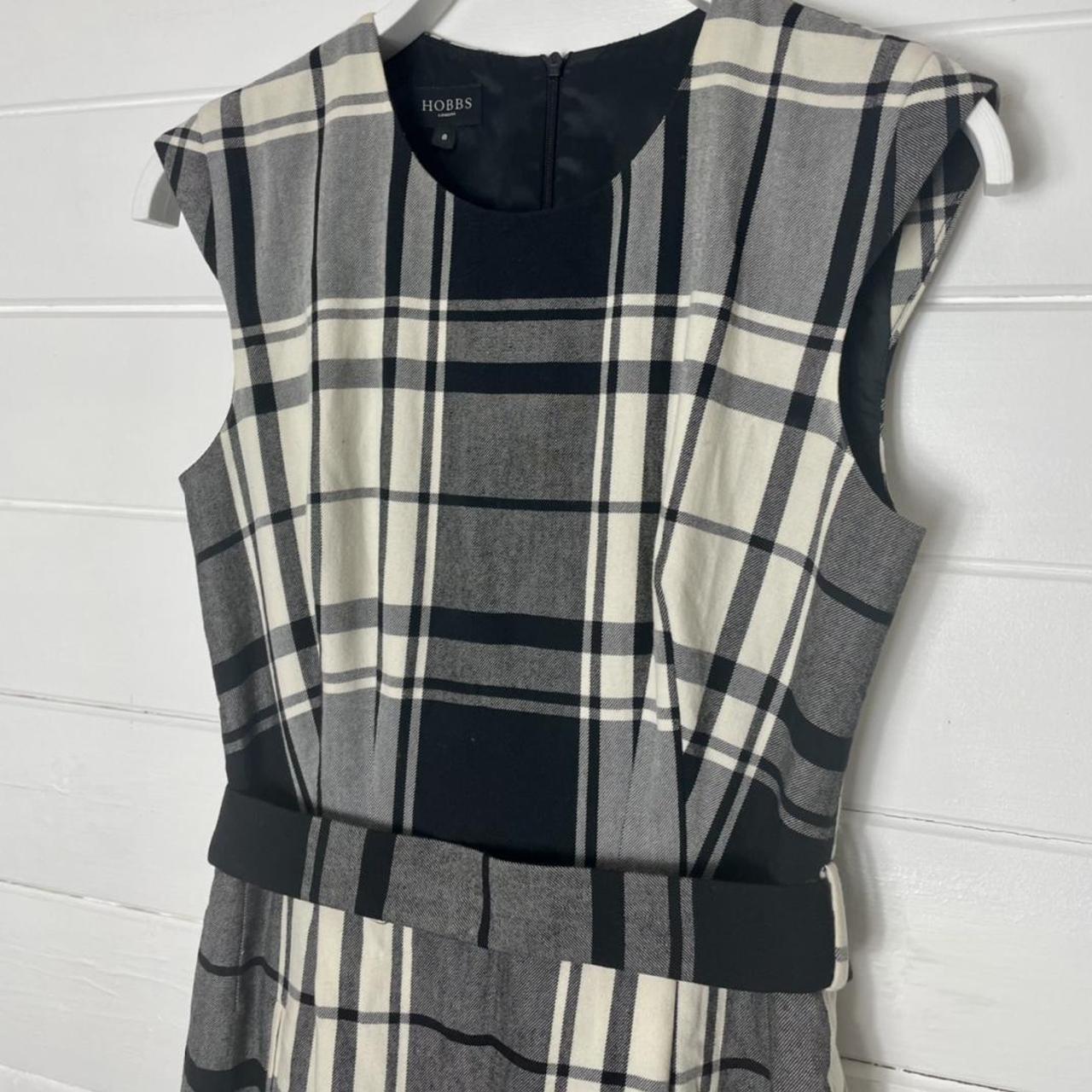 Hobbs Black Off White Wool Blend Check Sleeveless Depop