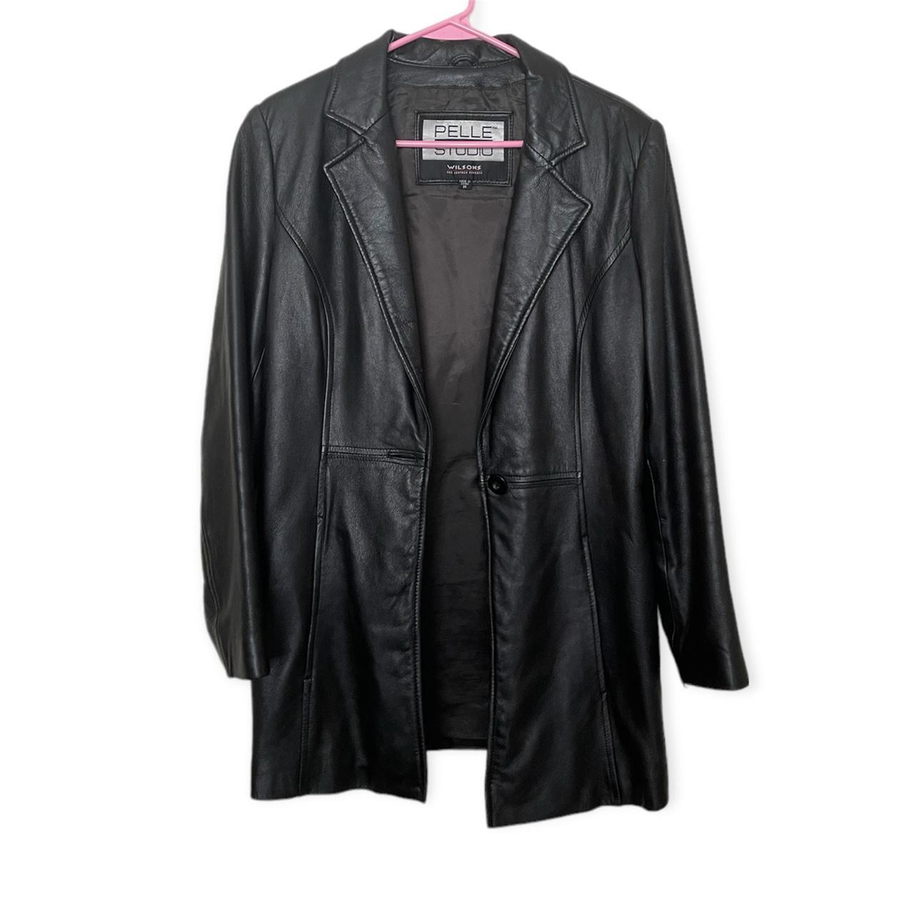90s genuine leather blazer jacket - 90s Wilson's... - Depop