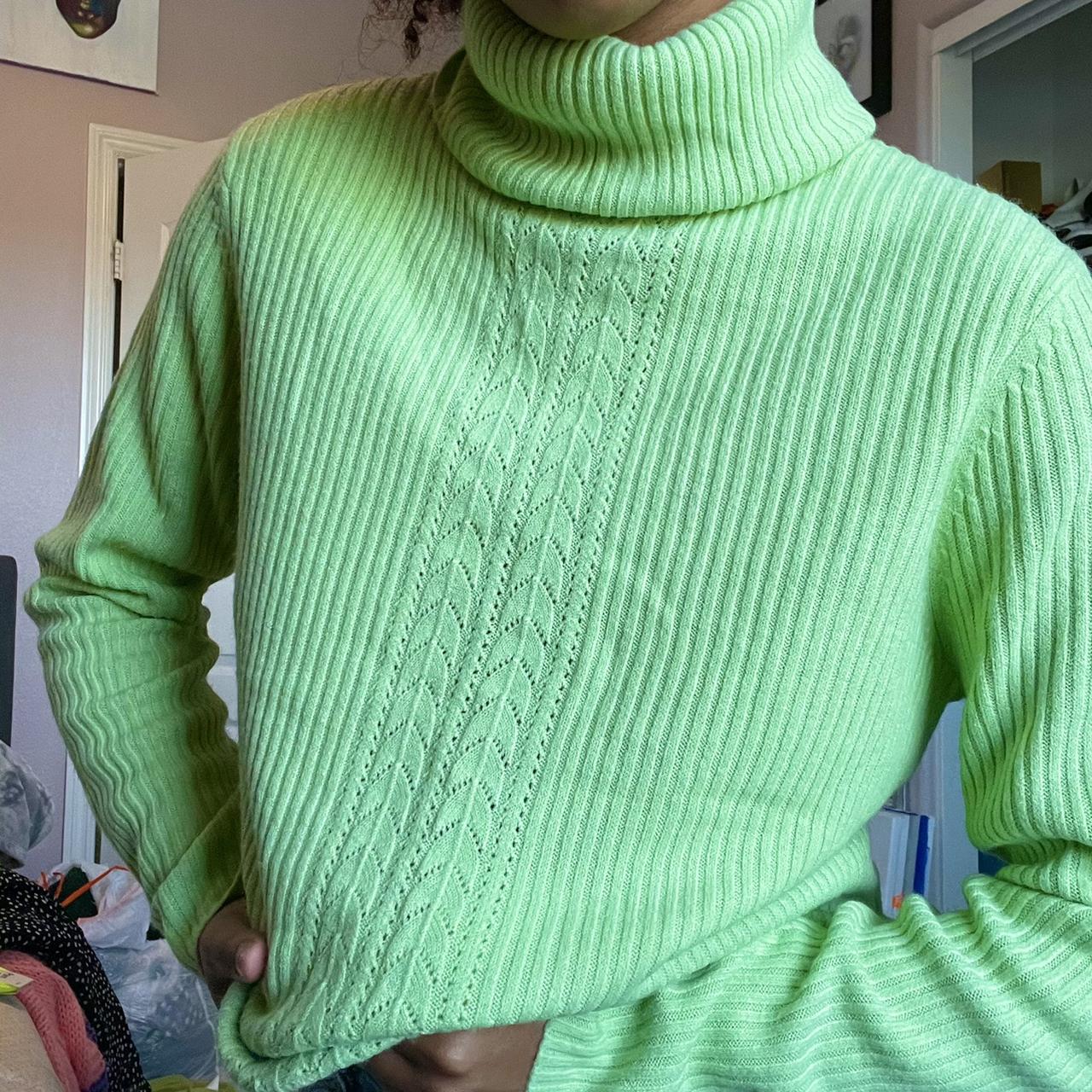 Mint green deals turtleneck sweater