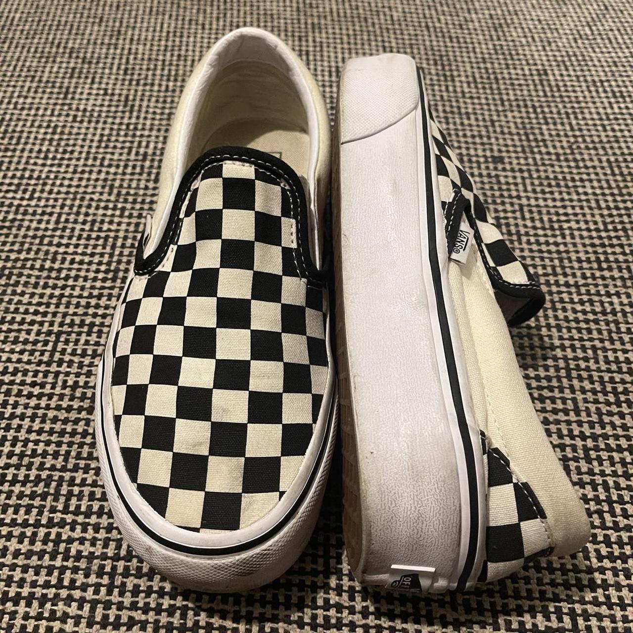 Vans CHECKERBOARD CLASSIC SLIP-ON PLATFORM SHOES - Depop