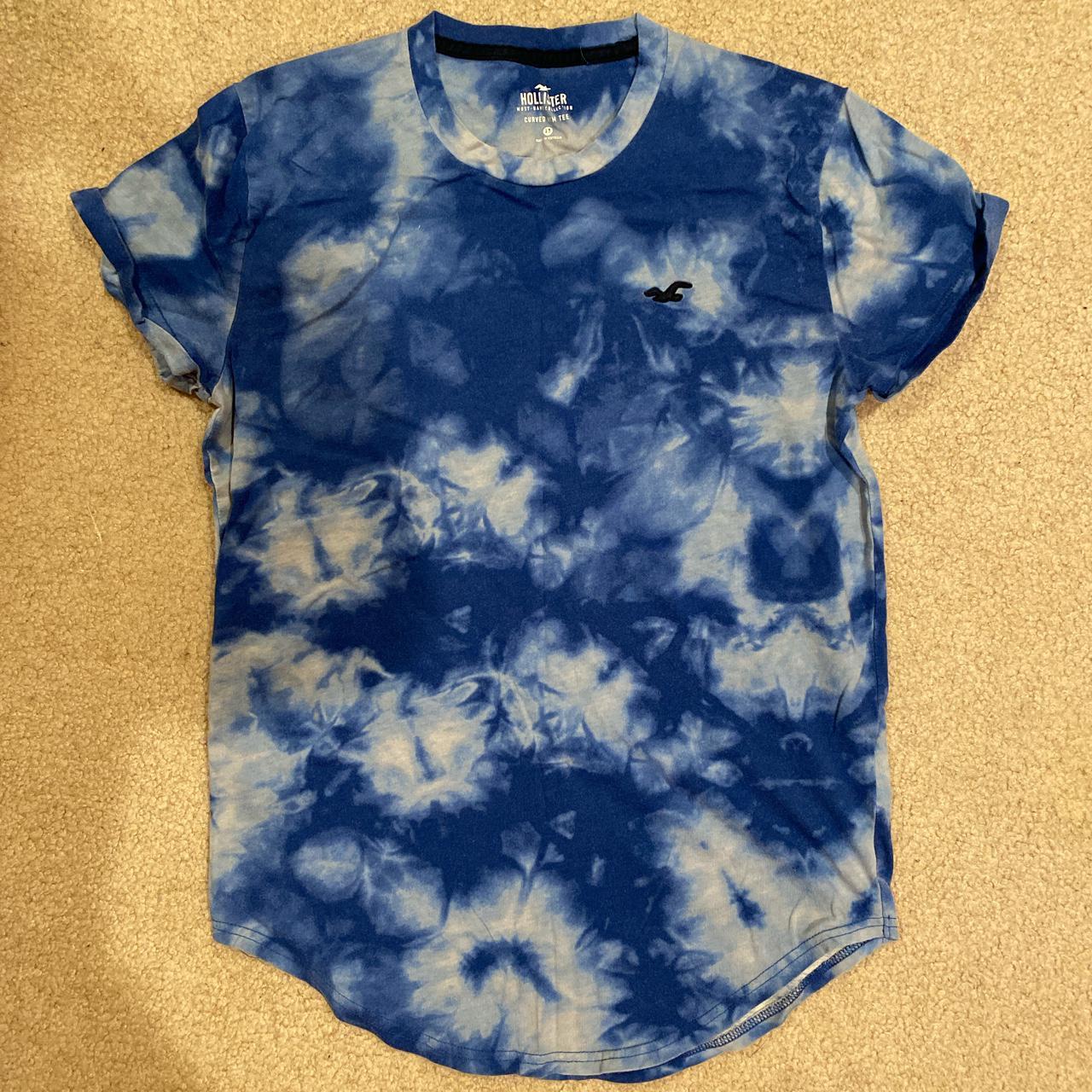 Tie Dye Curved Hem Hollister Tee - Depop