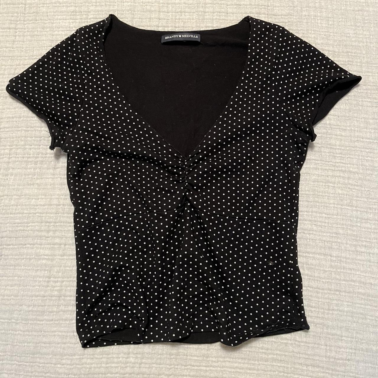 Brandy Melville top 🖤 has little polkadots flaws:... - Depop