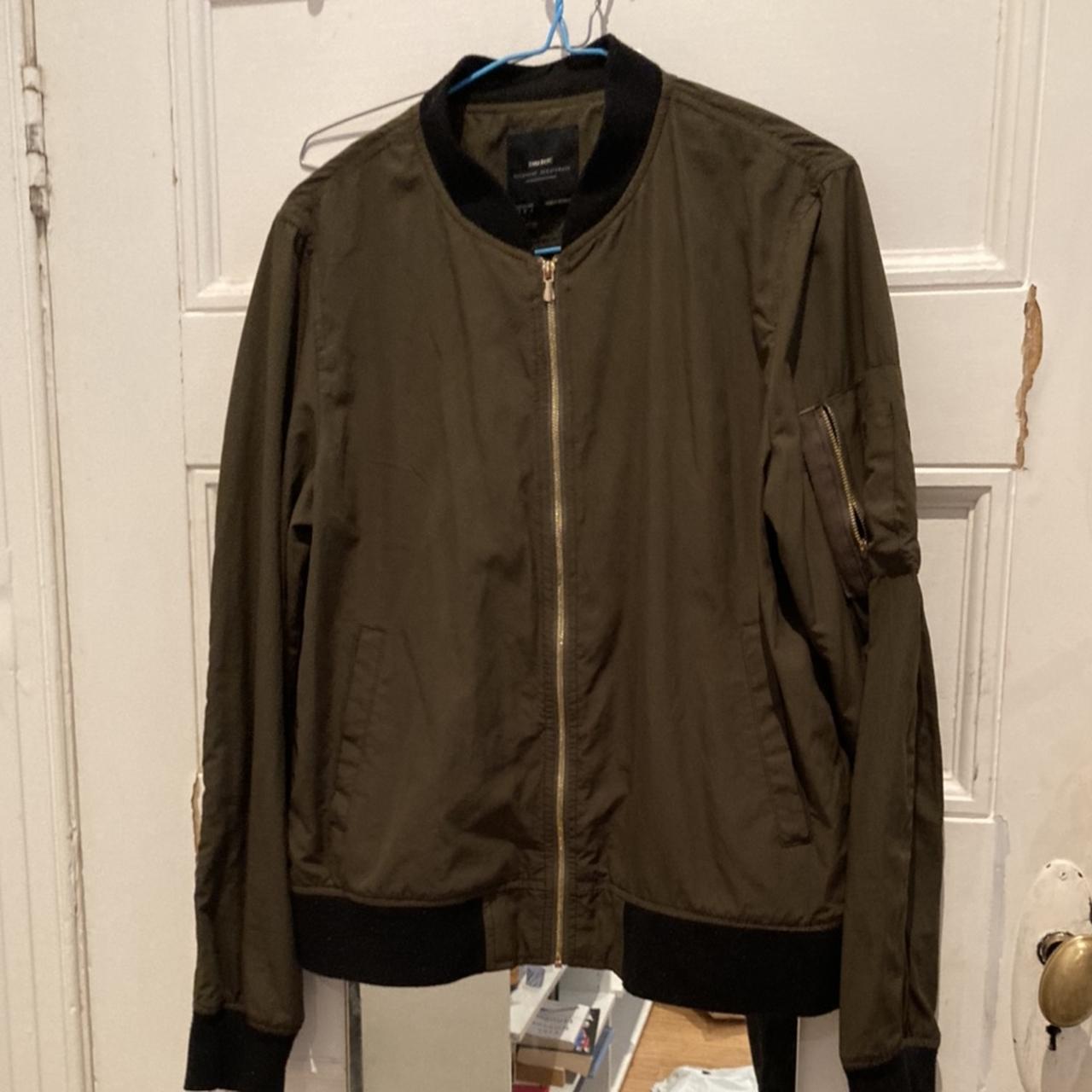 Khaki bomber jacket - Depop