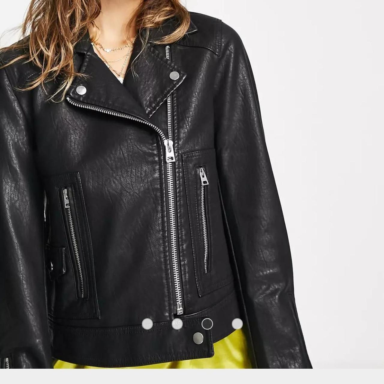 Topshop leather outlet look biker jacket