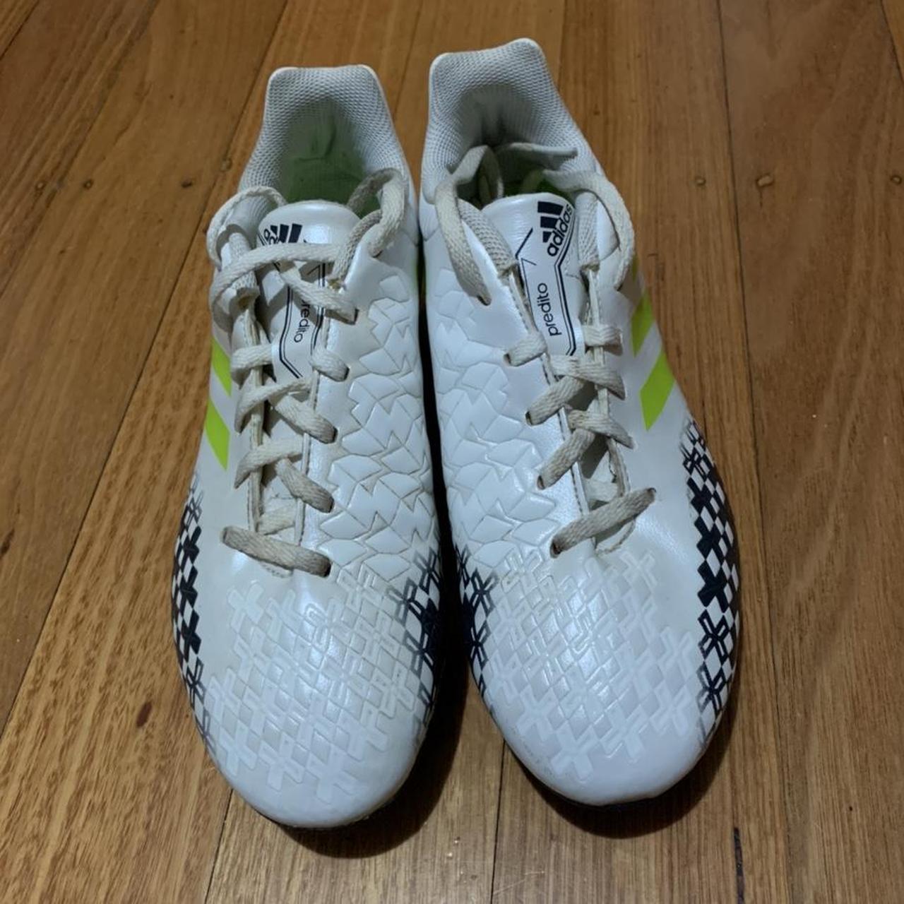 ⚽️ Adidas Predito footy/soccer boots ⚽️ 🤍💚🖤White with... - Depop