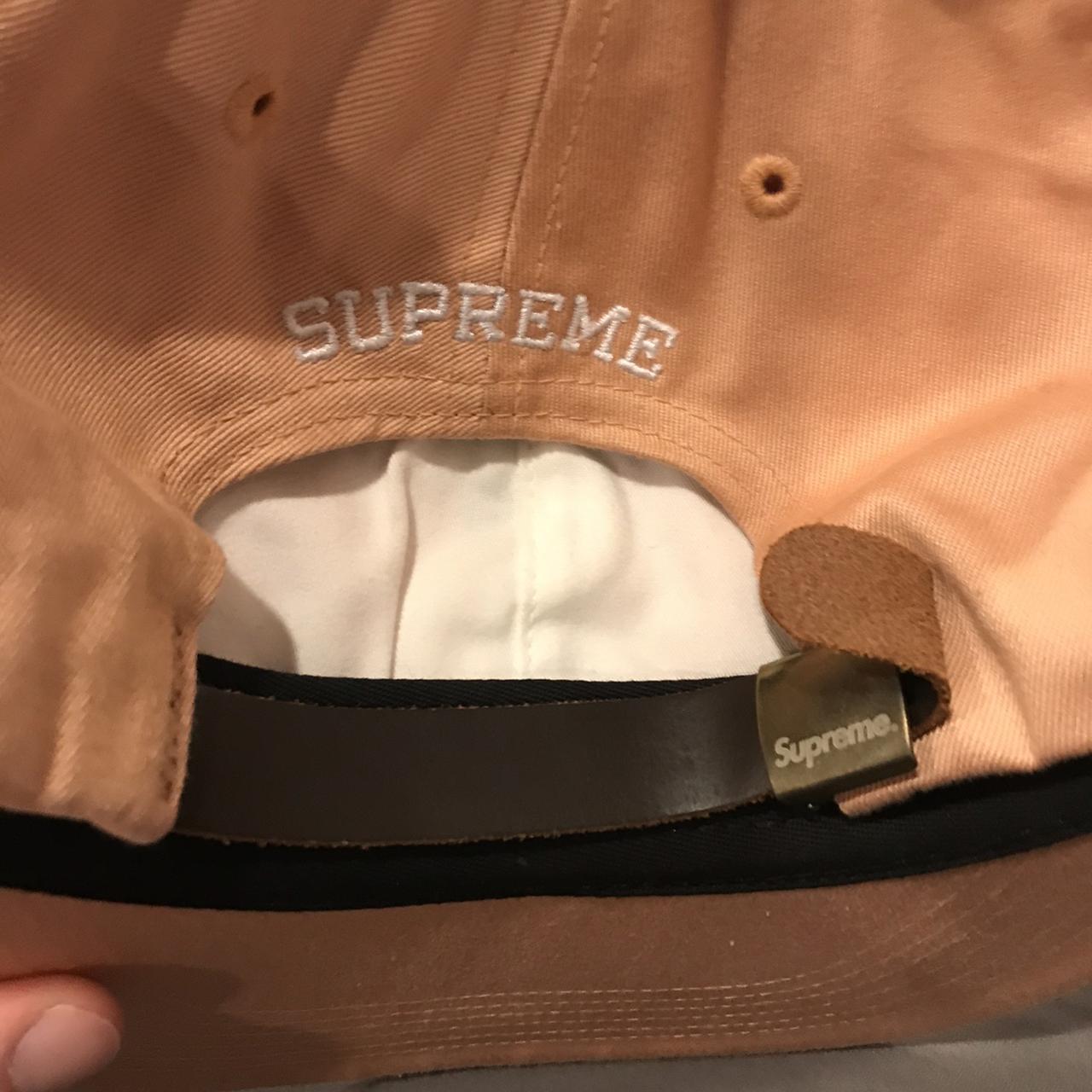 Supreme Chenille S logo 6 panel hat, coral colorway... - Depop