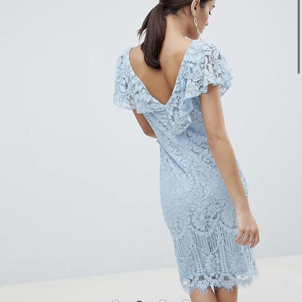 Women's Blue and Silver Dress Depop