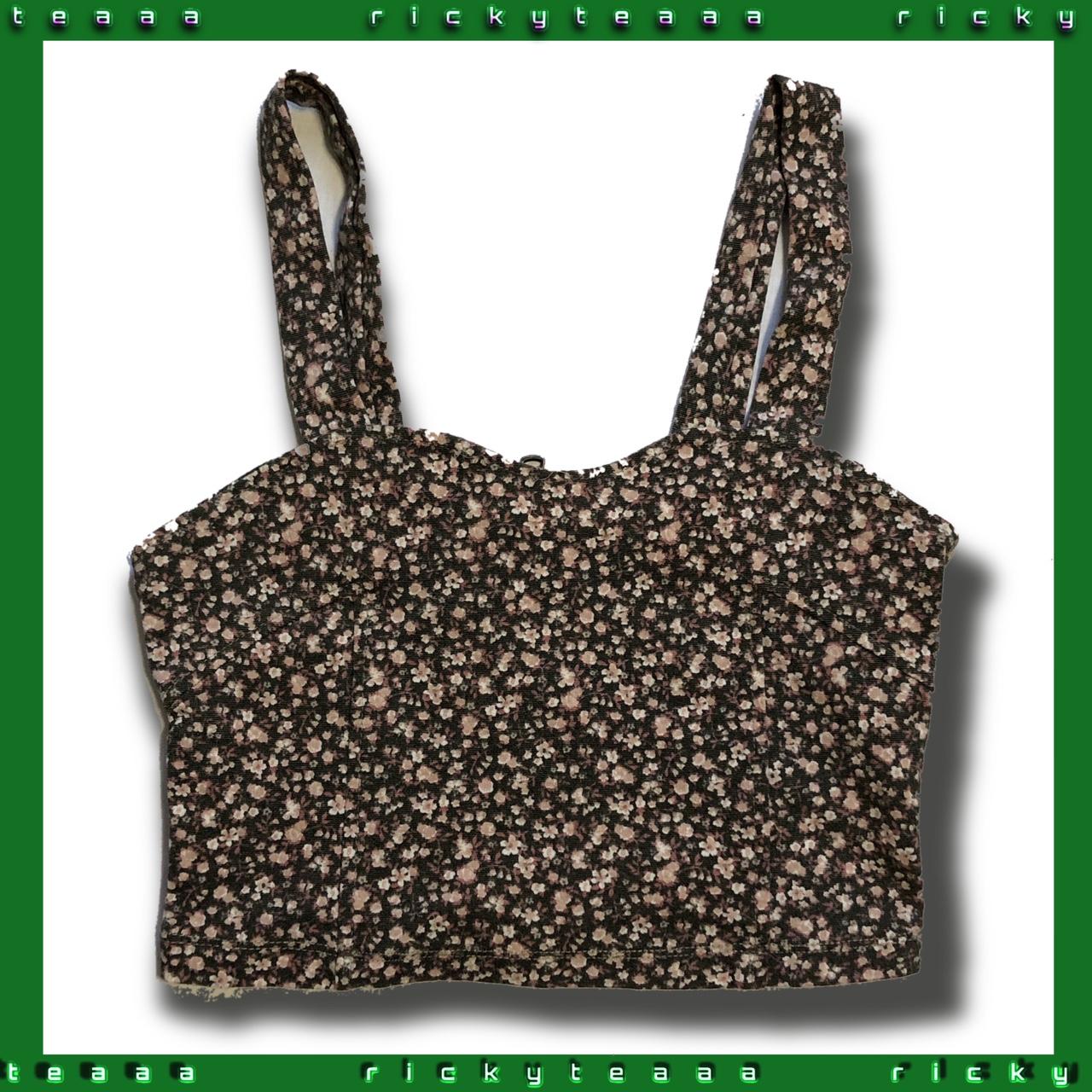 Y2K Floral Brandy Melville Crop Top Size One Size... Depop