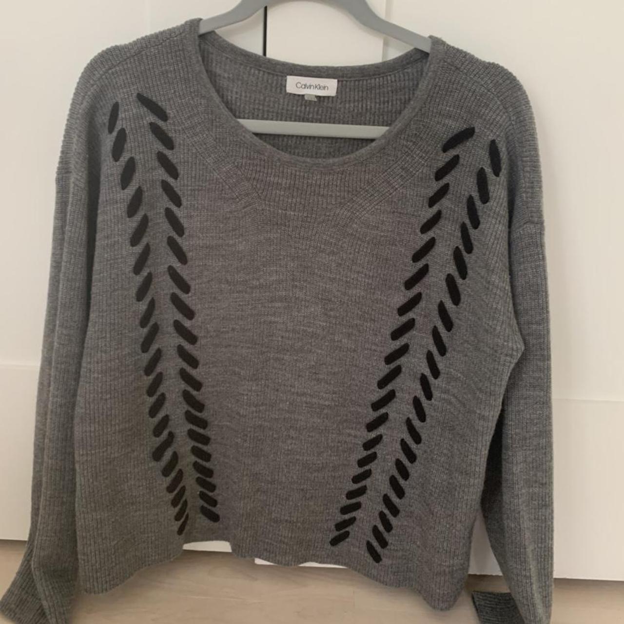 Calvin klein grey jumper womens hot sale