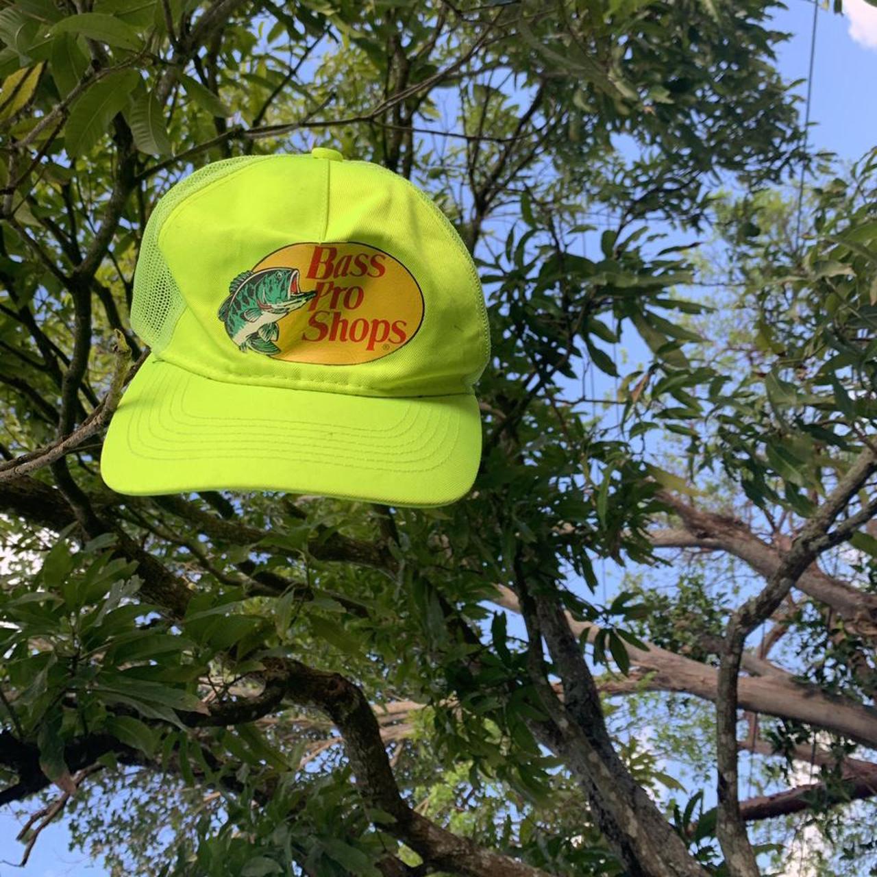 Neon Green Bass pro shops hat. Moderate wear and - Depop