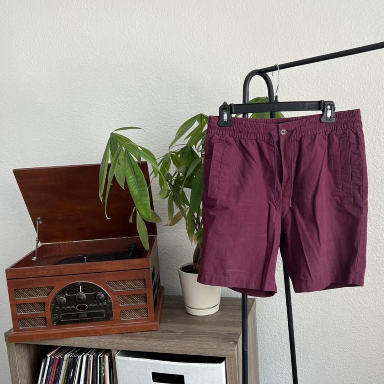 Mens burgundy chino clearance shorts