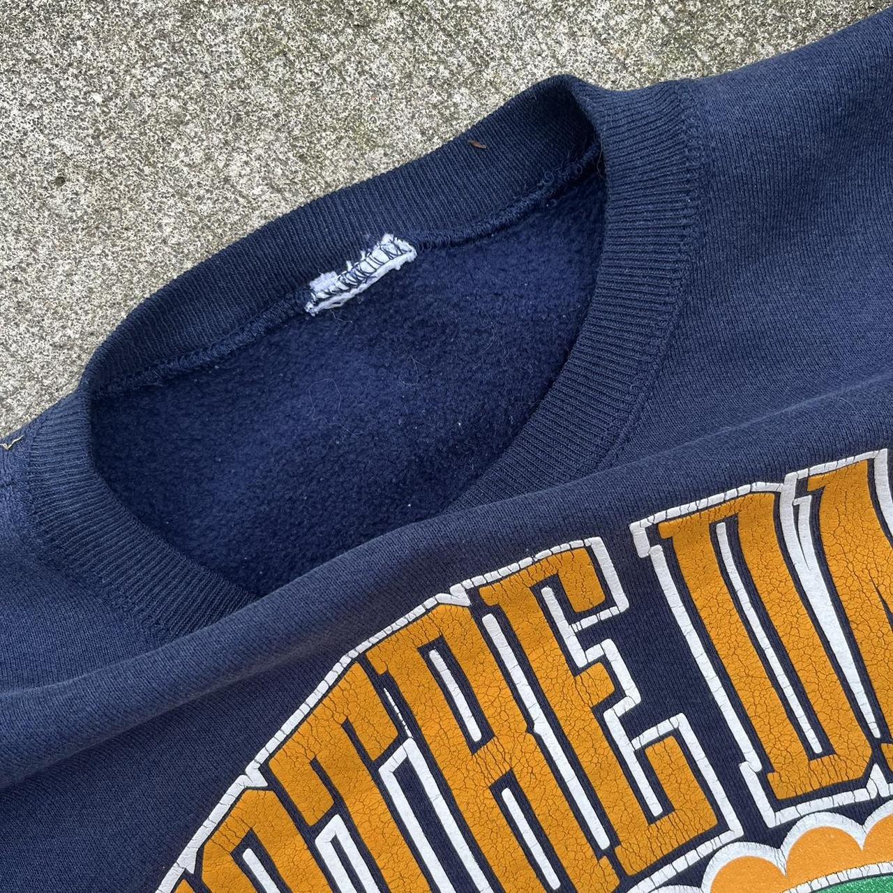 Men's Navy and Gold Jumper | Depop