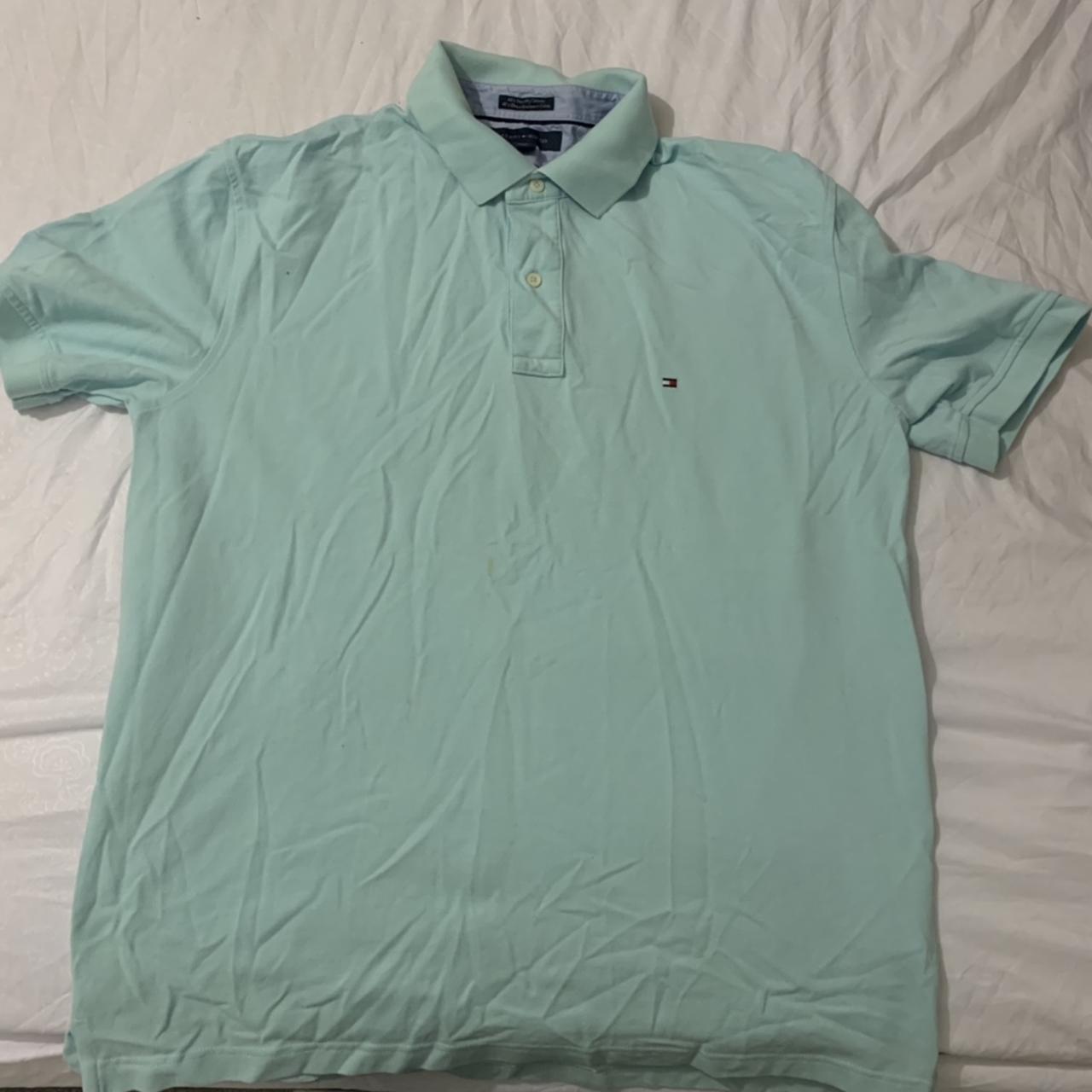 Turquoise Tommy Hilfiger polo shirt in XXL BRAND NEW... - Depop