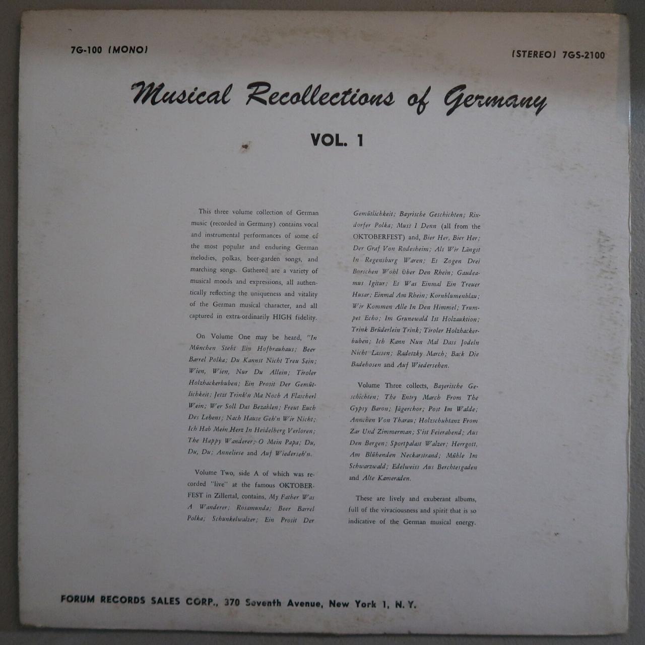 Product Image 2 - MUSICAL RECOLLECTIONS OF GERMANY VOL.