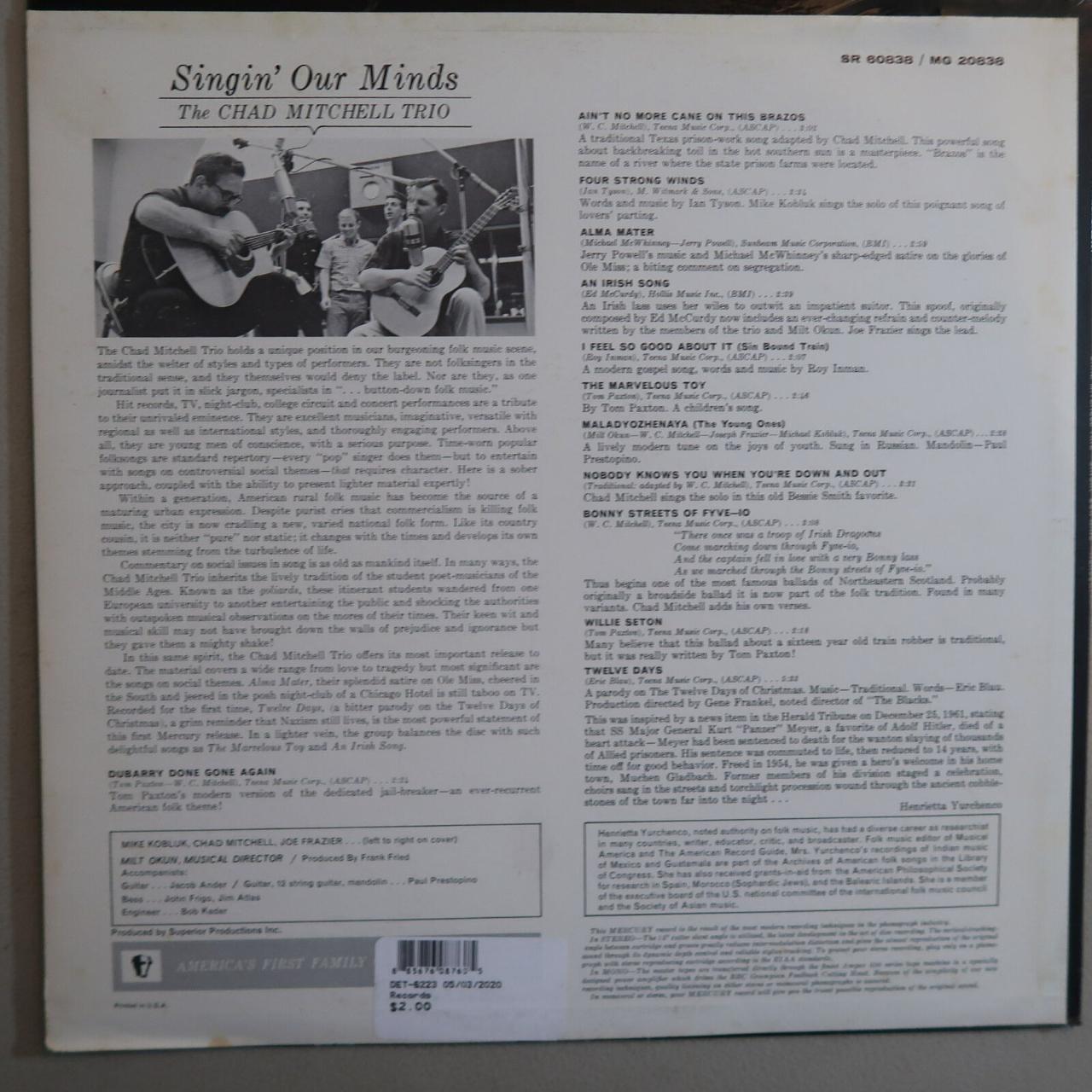 A58 The Chad Mitchell Trio In Action, 1963 Kapp Records KS 3313