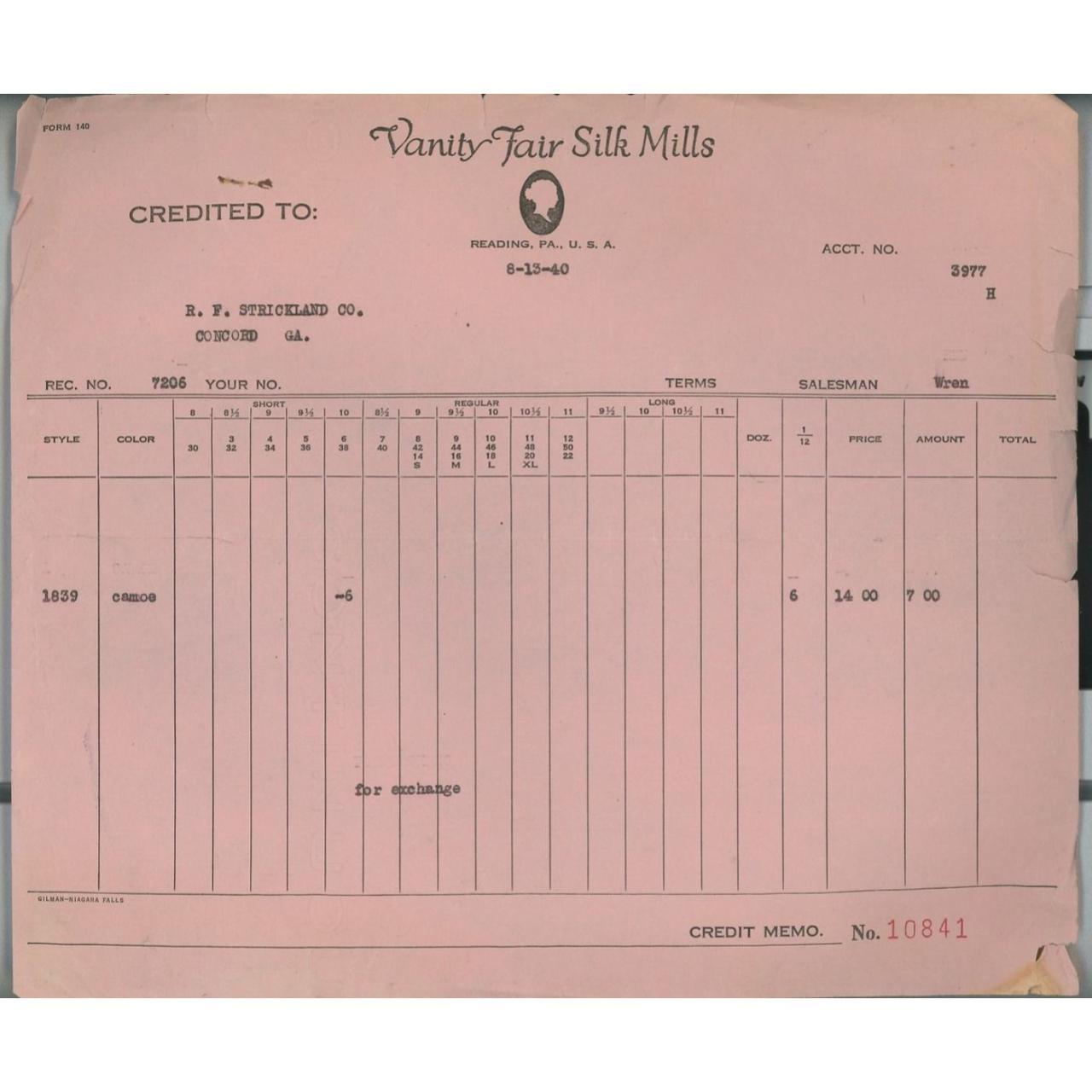 1940 Vanity Fair Silk Mills Reading PA Credit R.F.... Depop