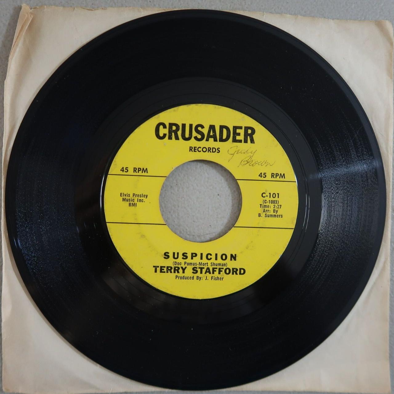 TERRY STAFFORD "SUSPICION" "JUDY" VINYL CRUSADER 45... Depop