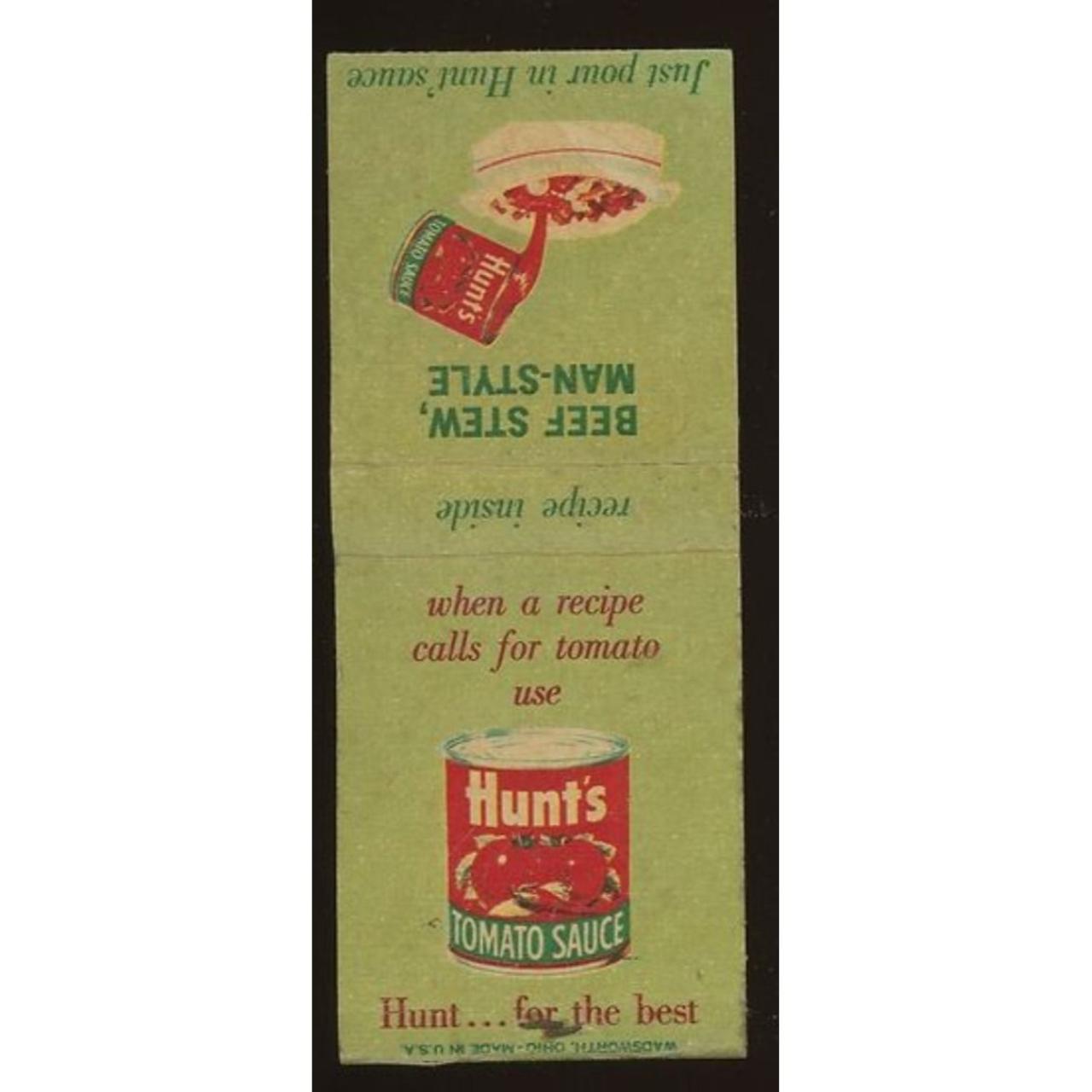 1940s HUNT'S TOMATO SAUCE BEEF STEW RECIPE... Depop