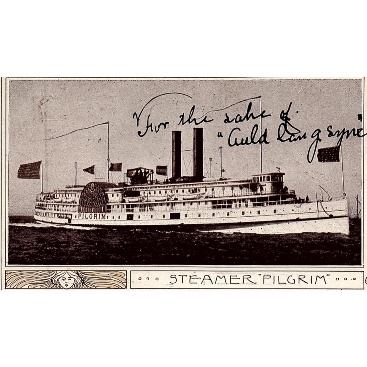 1903 STEAMER PILGRIM BOSTON MASS UNDIVIDED BACK BACK... Depop