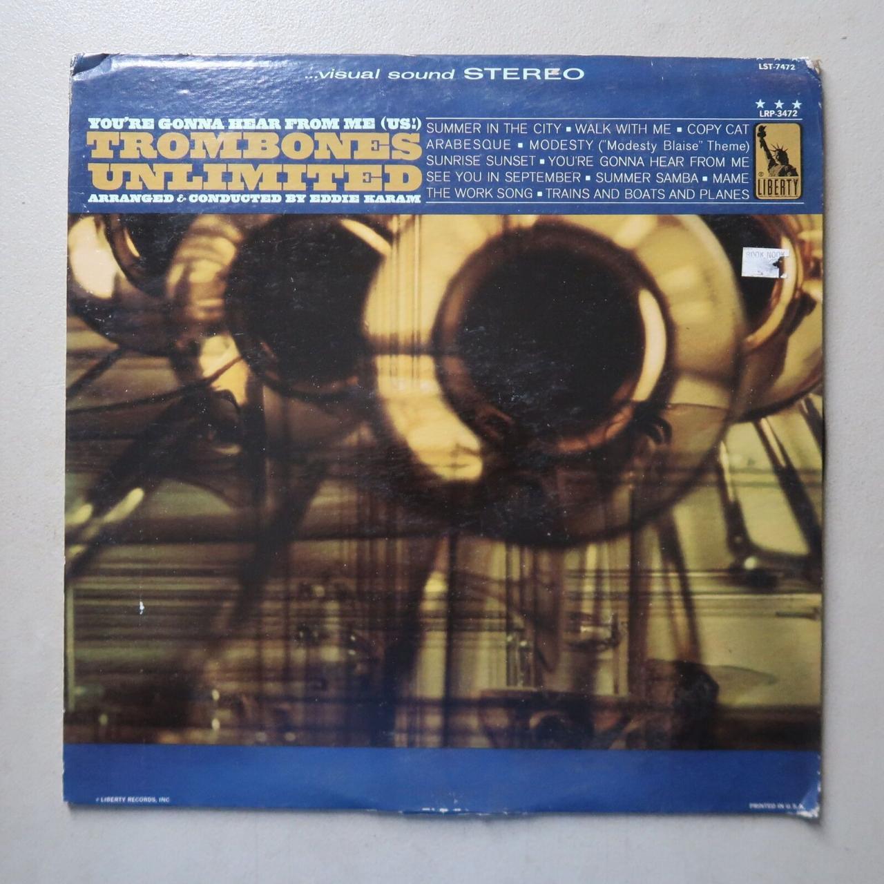 EDDIE KARAM TROMBONES UNLIMITED VINYL LP LIBERTY VG... Depop