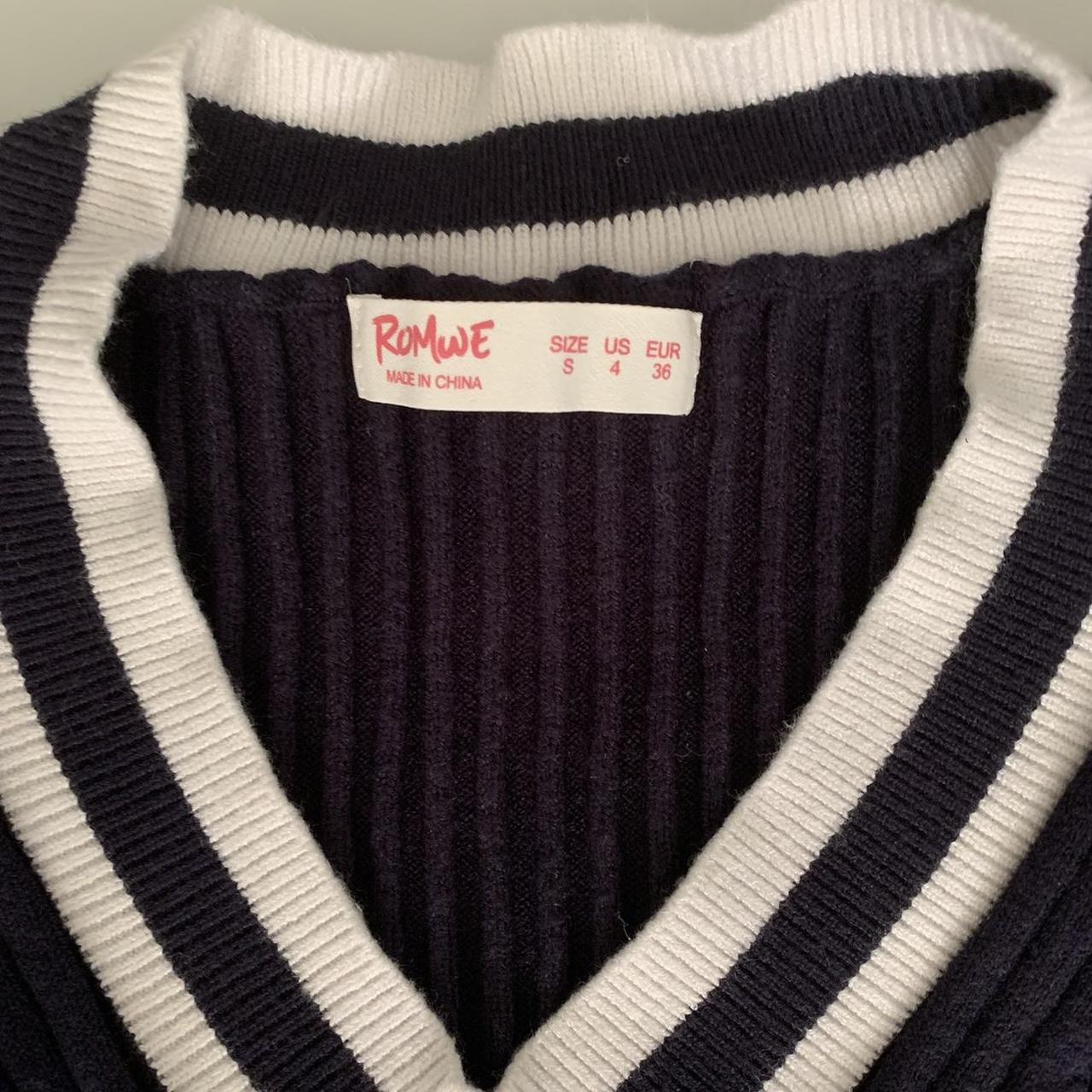 navy blue preppy sweater vest knit ribbed material,... - Depop