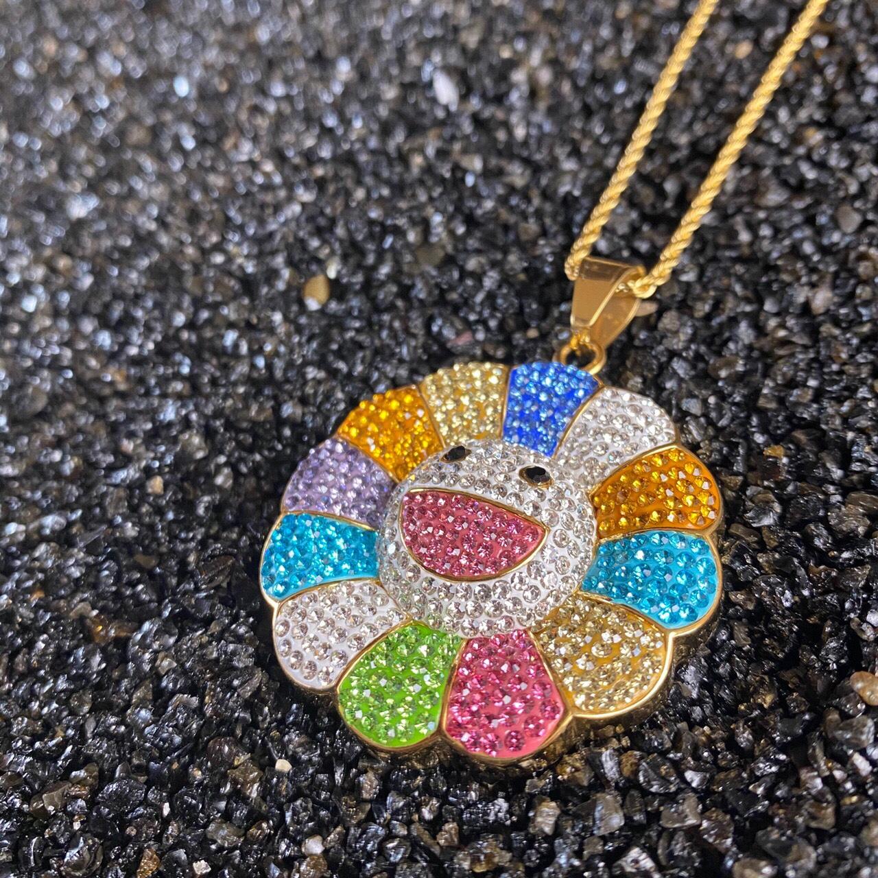 INSANE Iced Out Takashi Murakami Inspired Pendant - | Depop