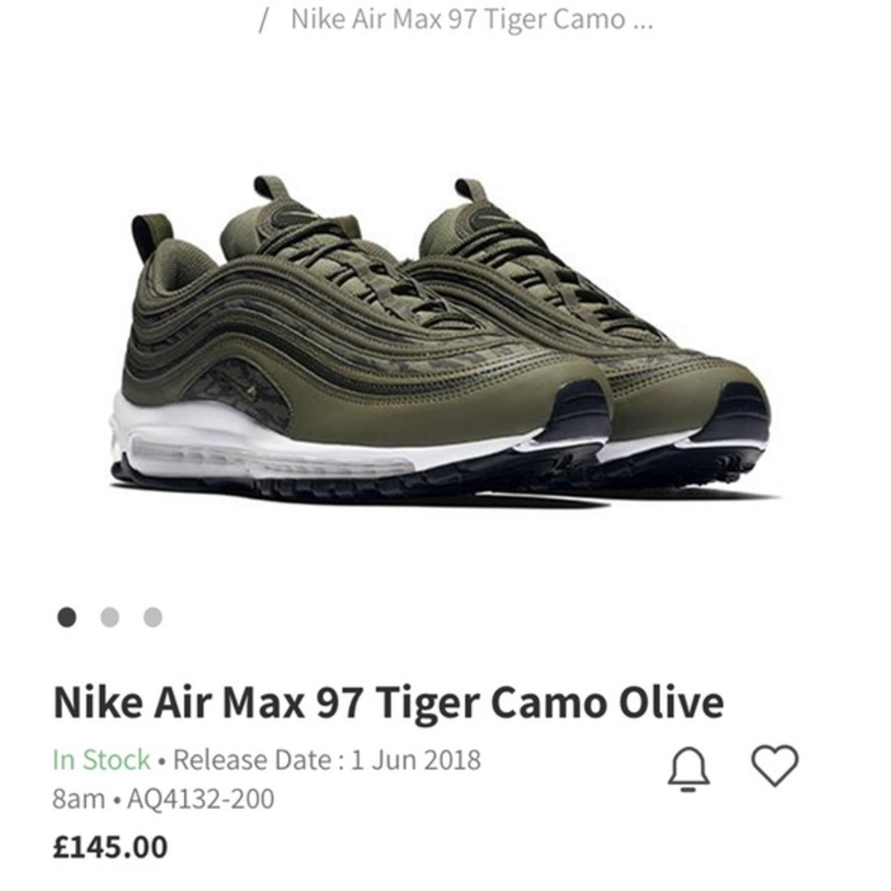 Nike Air Max 97 Tiger Camo Olive UK but fit Depop