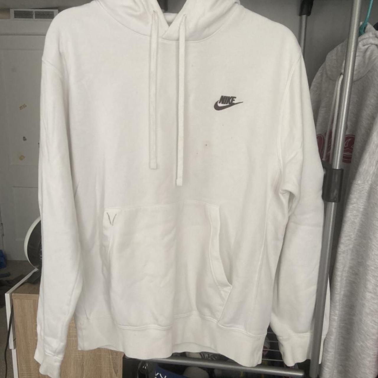 tawny white nike hoodie