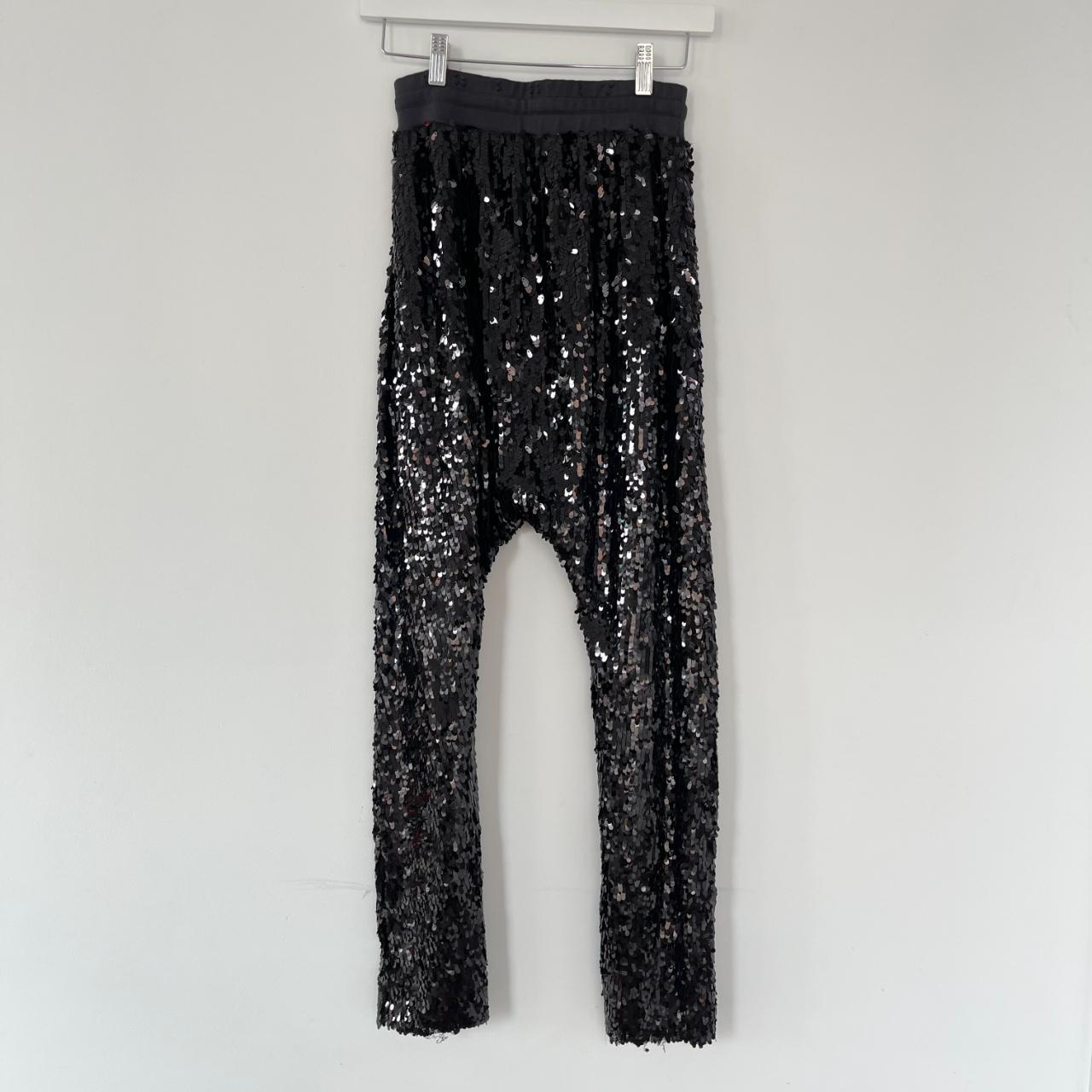 R13 Black Sequin Harem Pants Size XS Elastic