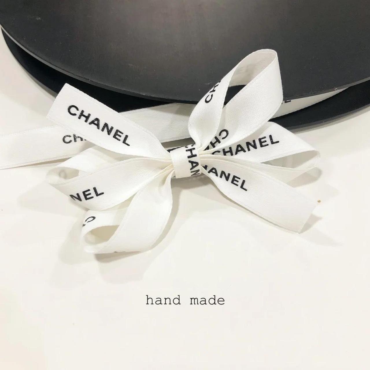 Super cute C H A N E L ribbon bow One White color - Depop