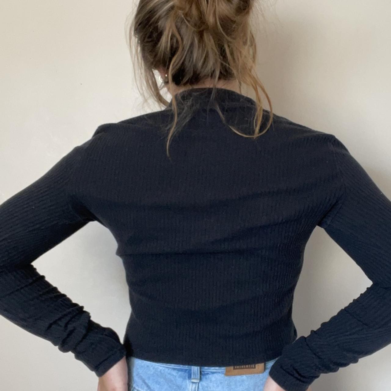 Hollister Ribbed Long-sleeve Crop Top, Silver zip up