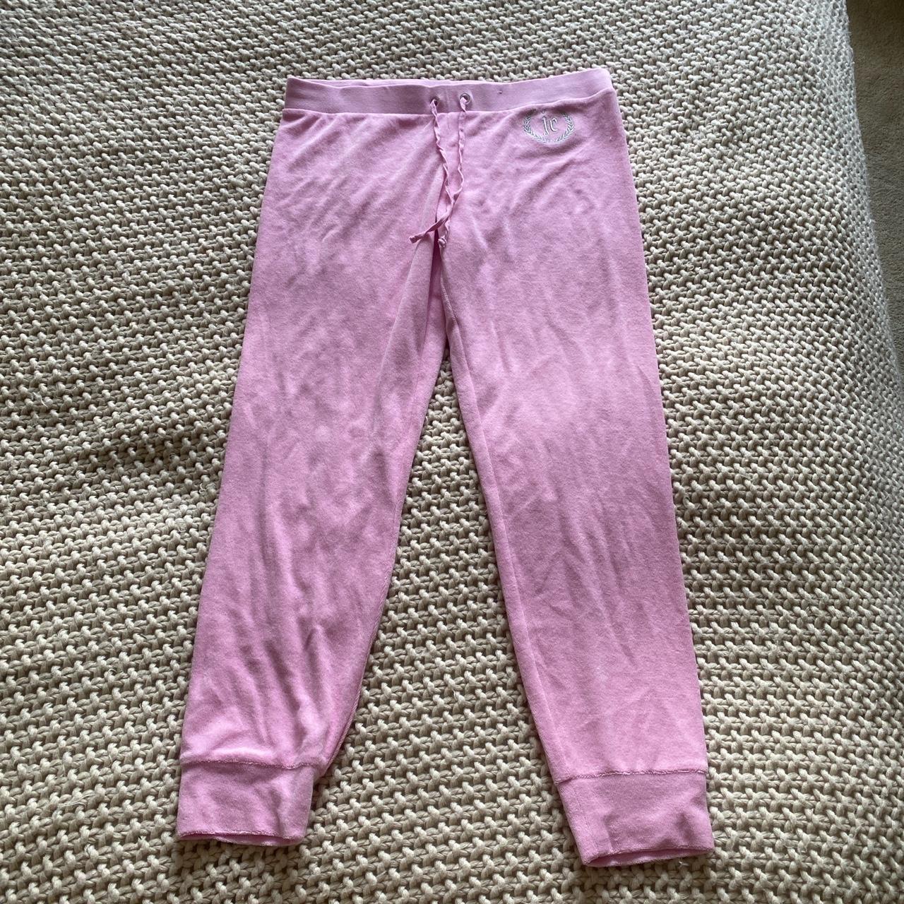 y2k Juicy Couture pink terrycloth tracksuit pants!!... - Depop