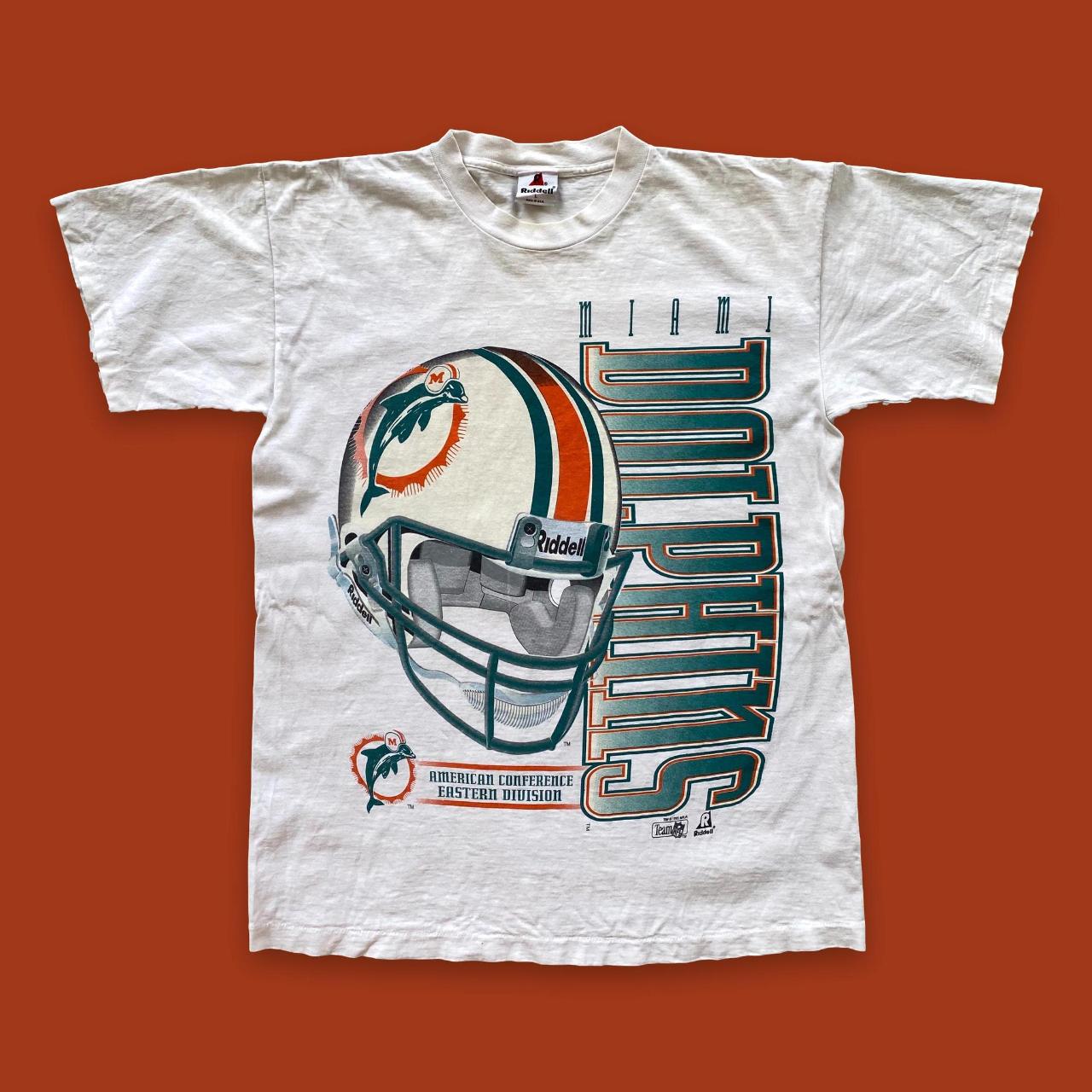 1995 Miami Dolphins Tee Heavily faded black single - Depop