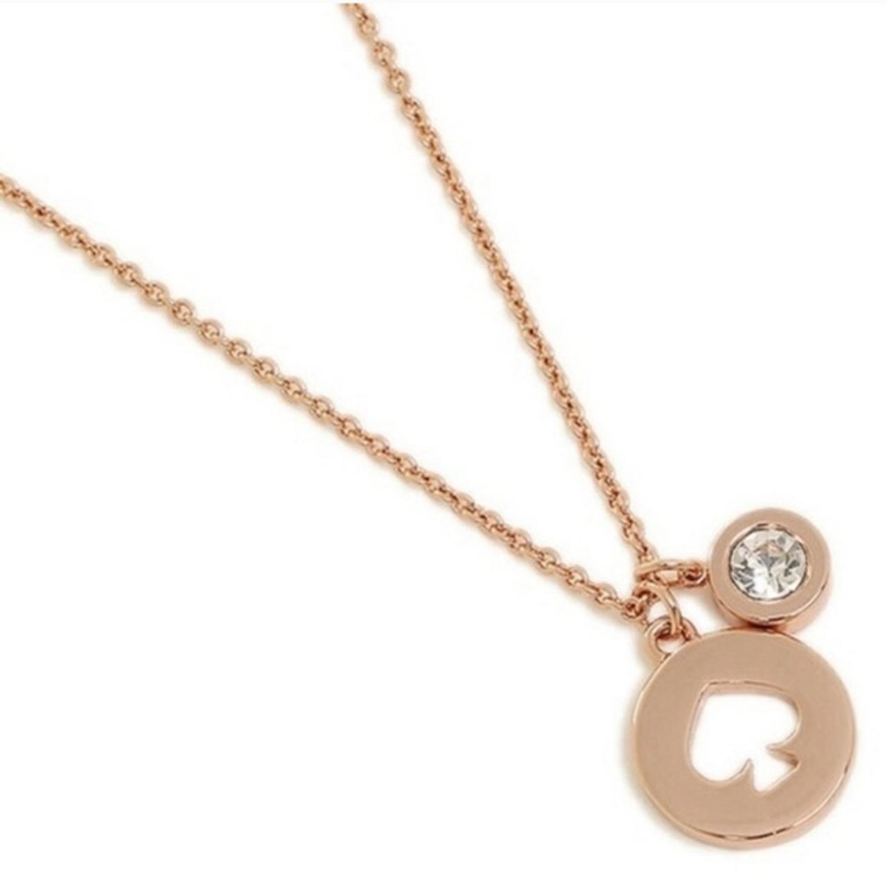 Kate spade rose gold logo and diamond necklace,... Depop