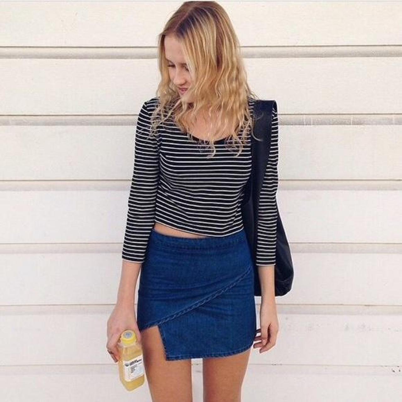 Brandy Melville Audrey Denim Skirt. Would best fit... Depop