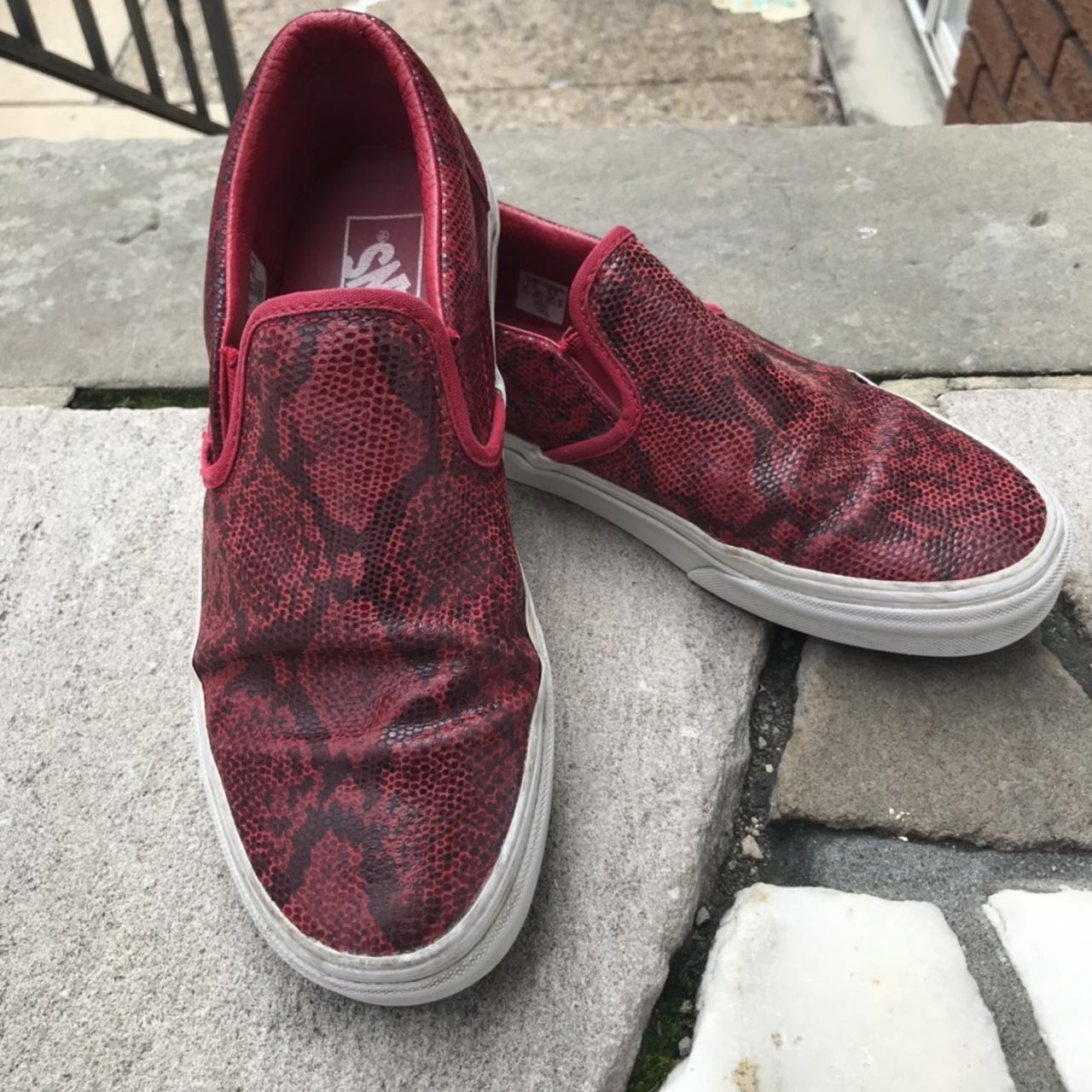 Snakeskin vans hot sale slip ons